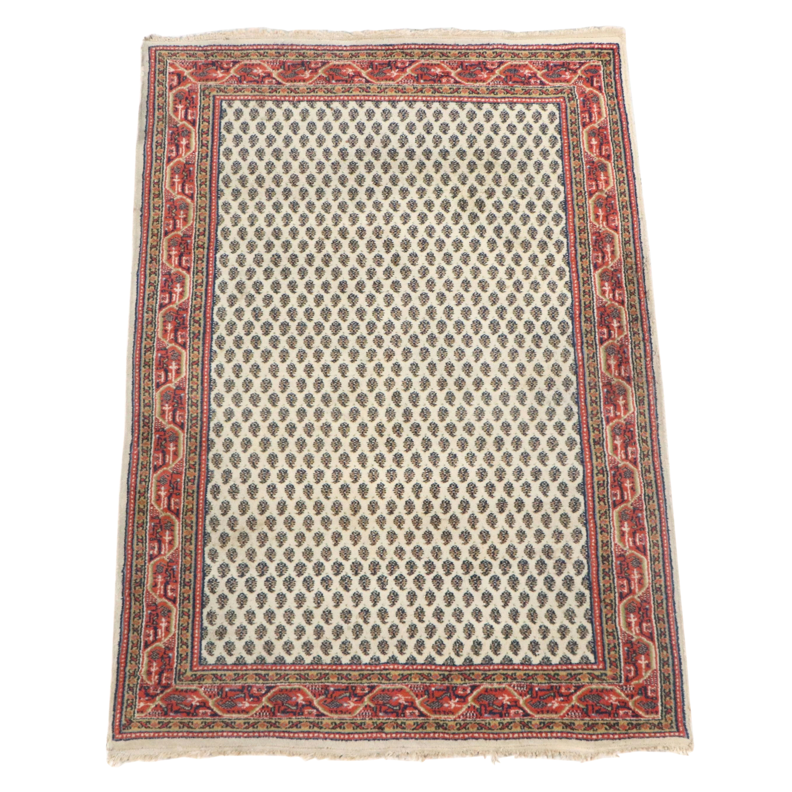 4'1 x 6'2 Hand-Knotted Persian Seraband Area Rug