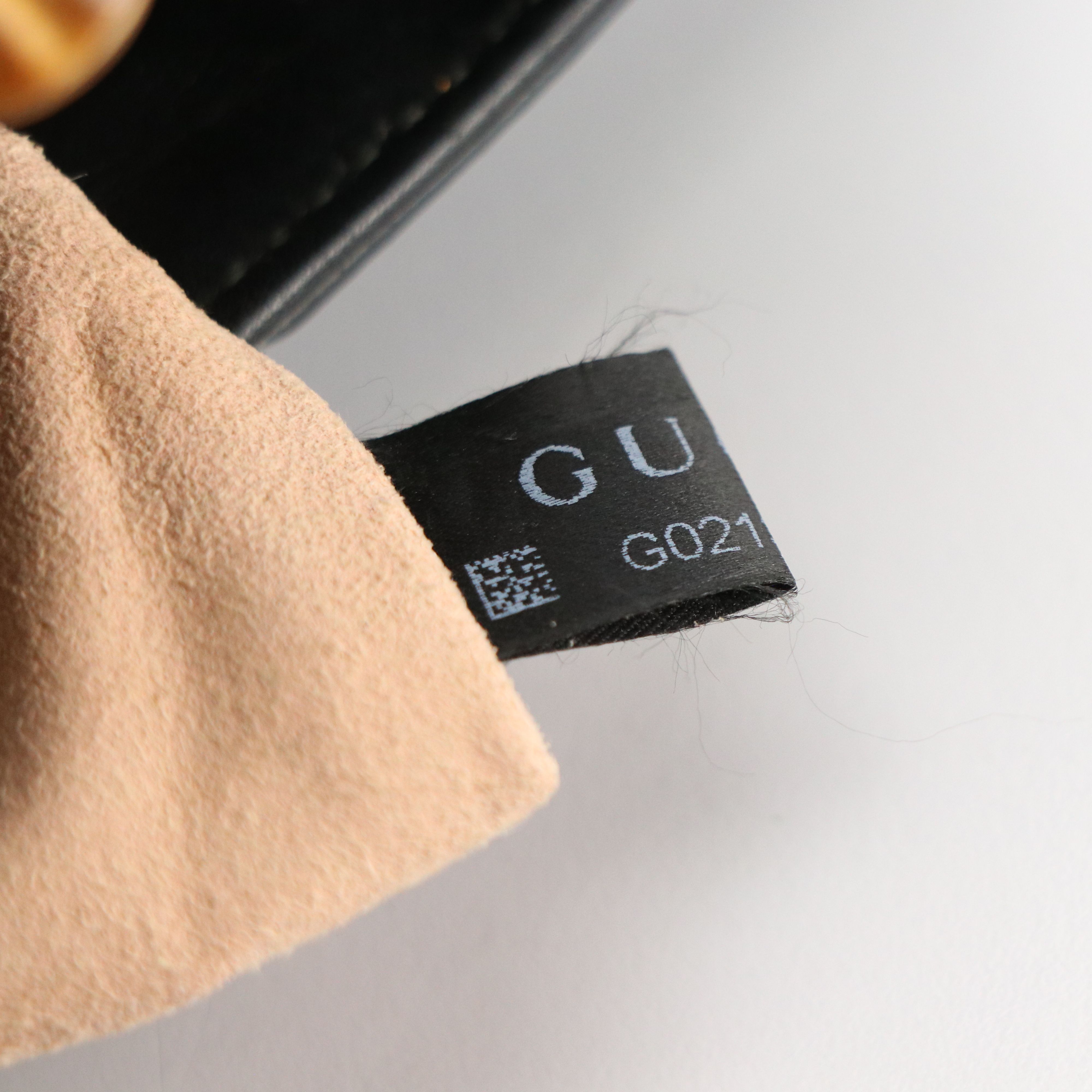 Gucci Mini Nymphaea Bamboo Top Handle Bag in Black and Red Leather