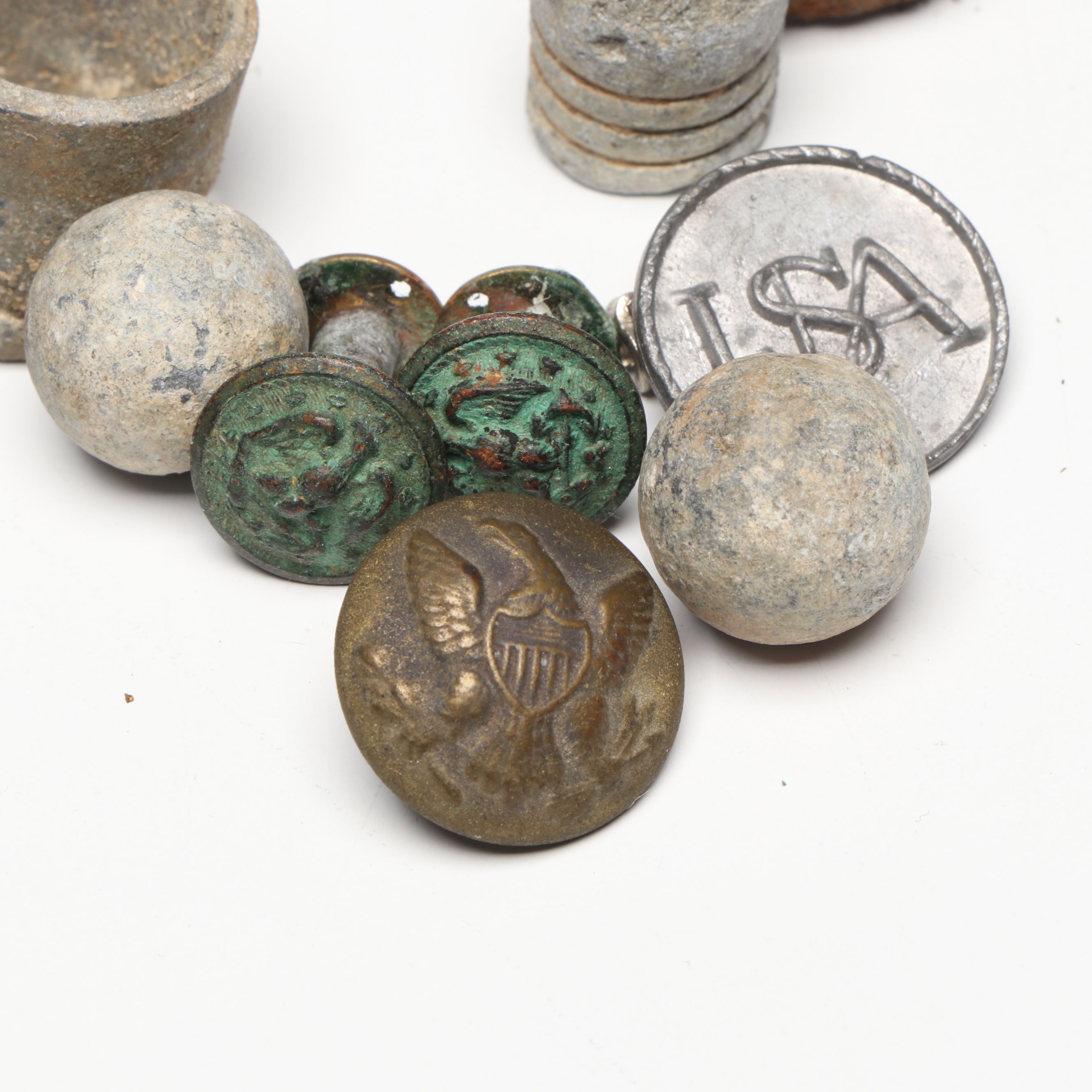 American Civil War Bullets, Continental Army Buttons and Other Artifacts