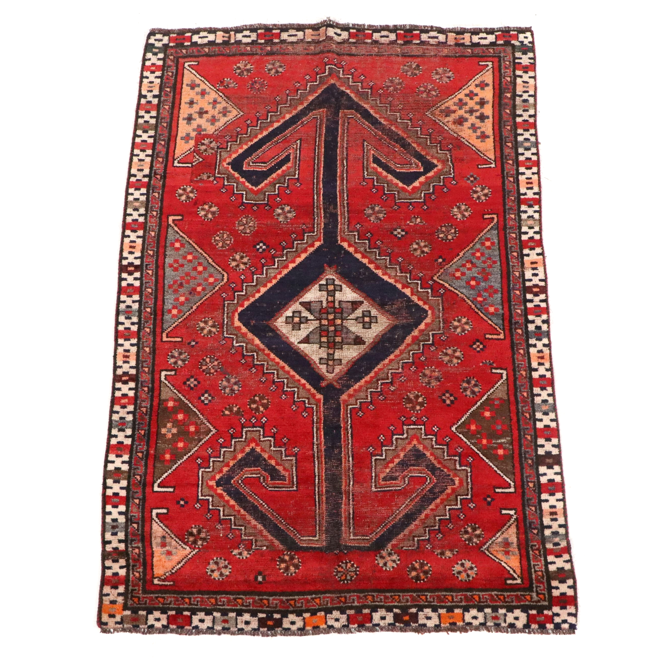 4'2 x 6'6 Hand-Knotted Persian Qashqai Area Rug