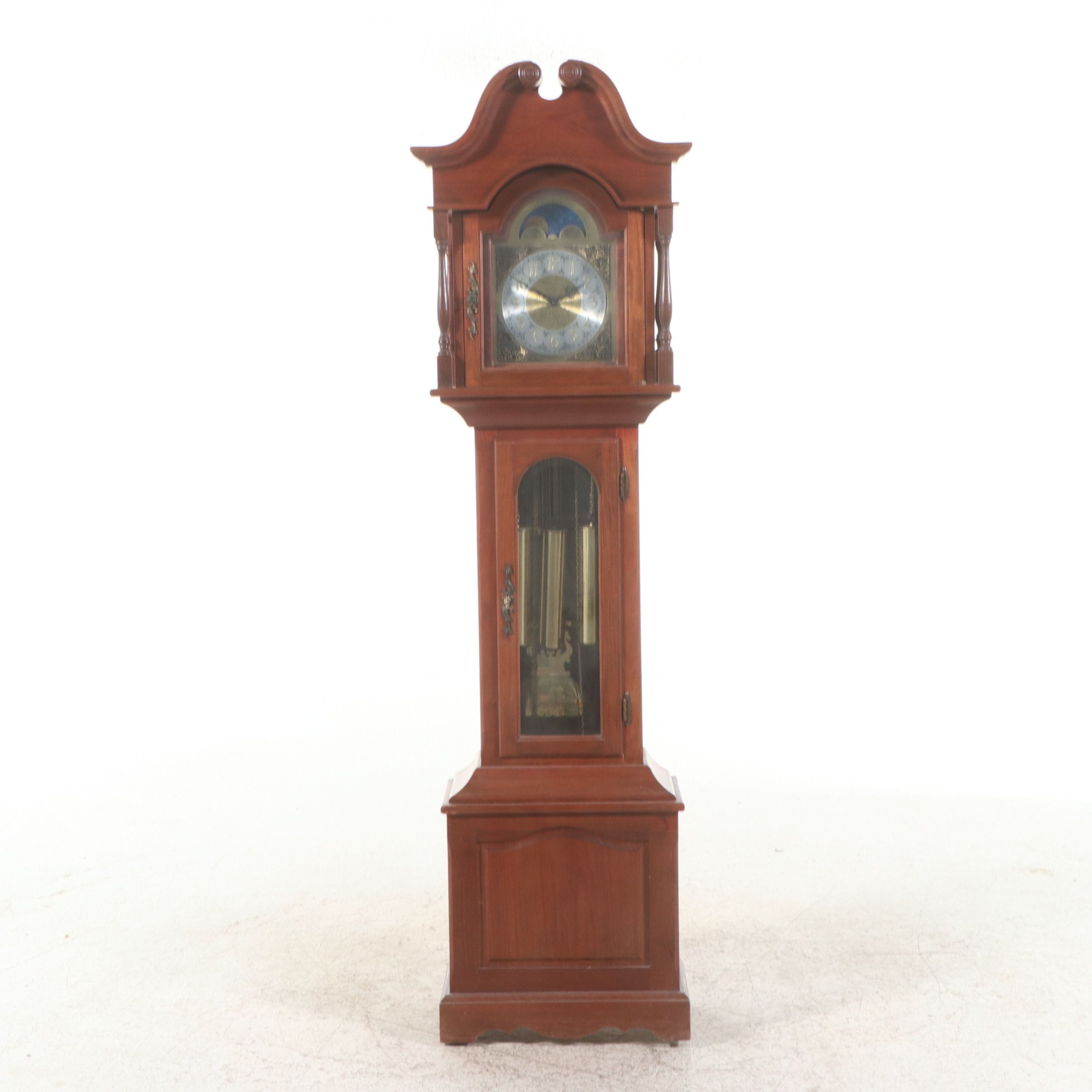 King Arthur Clock Company Wooden Grandfather Clock, Late 20th Century