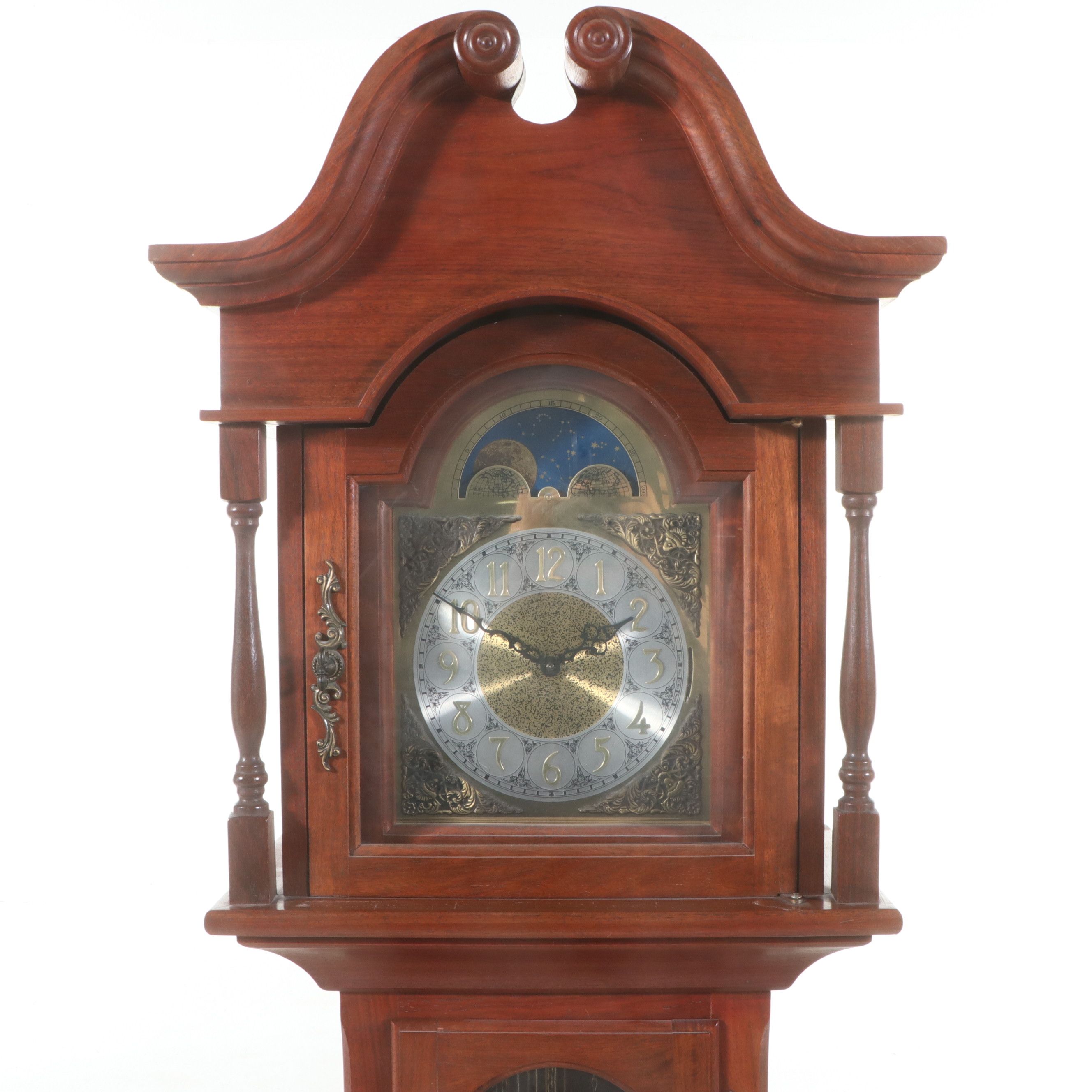 King Arthur Clock Company Wooden Grandfather Clock, Late 20th Century