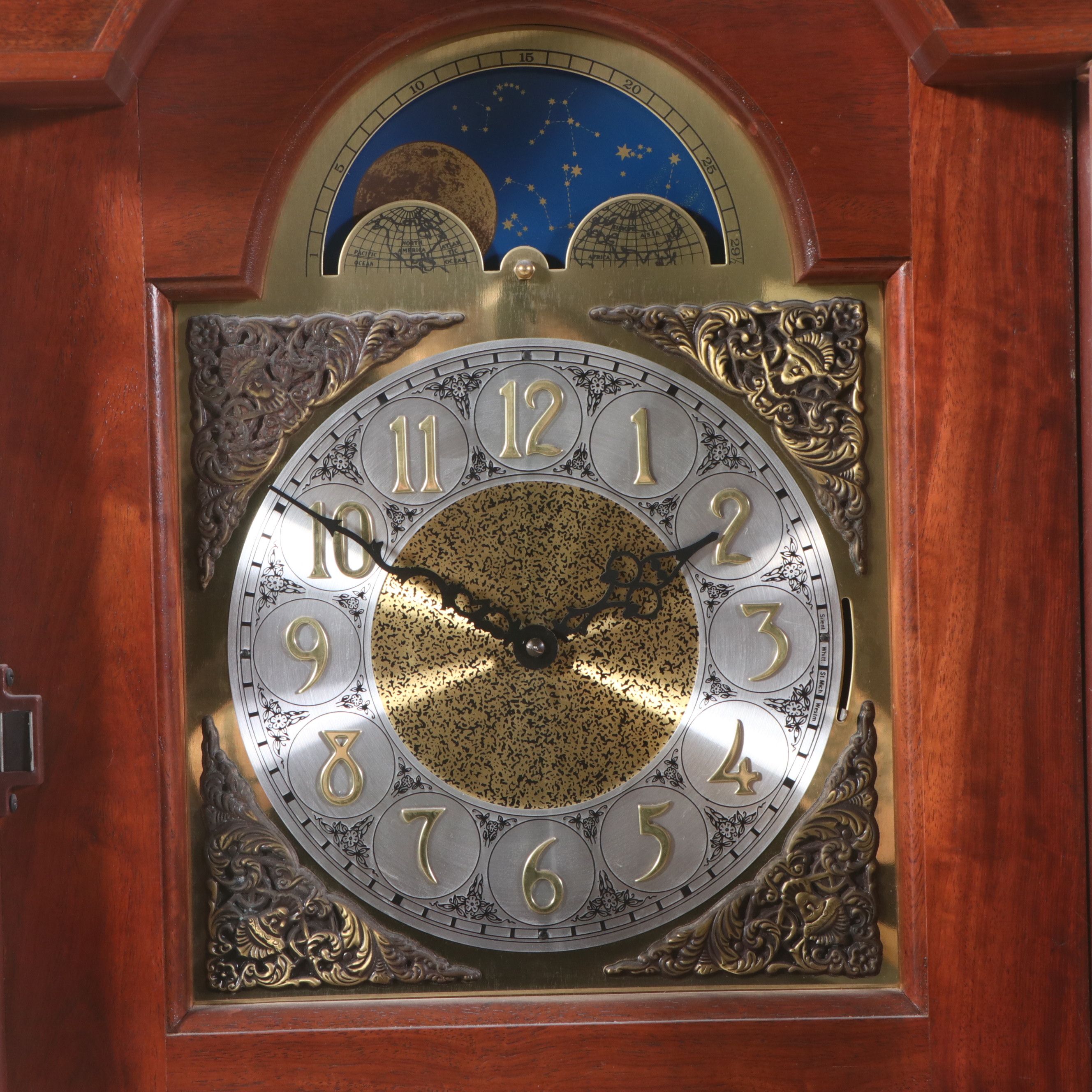 King Arthur Clock Company Wooden Grandfather Clock, Late 20th Century