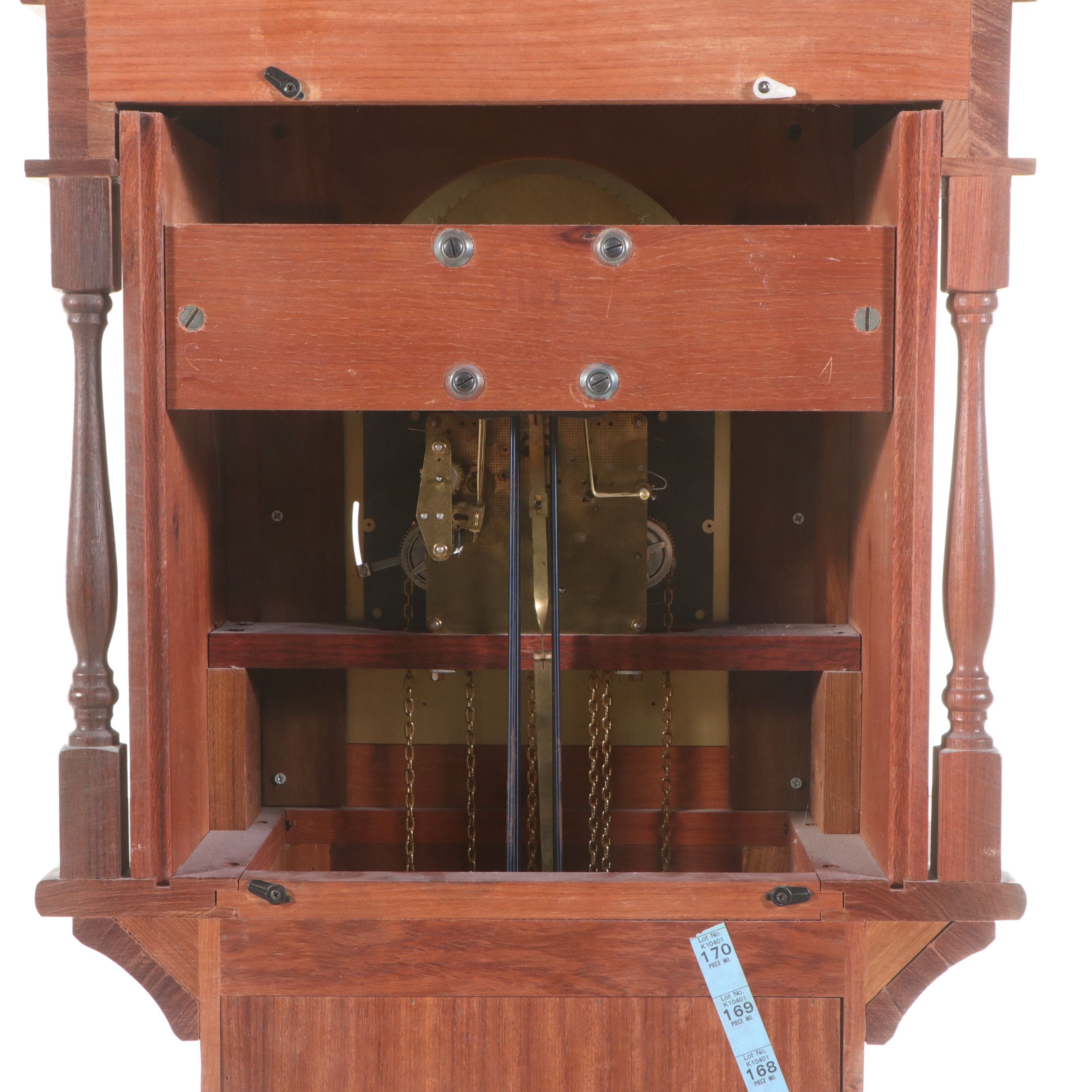 King Arthur Clock Company Wooden Grandfather Clock, Late 20th Century