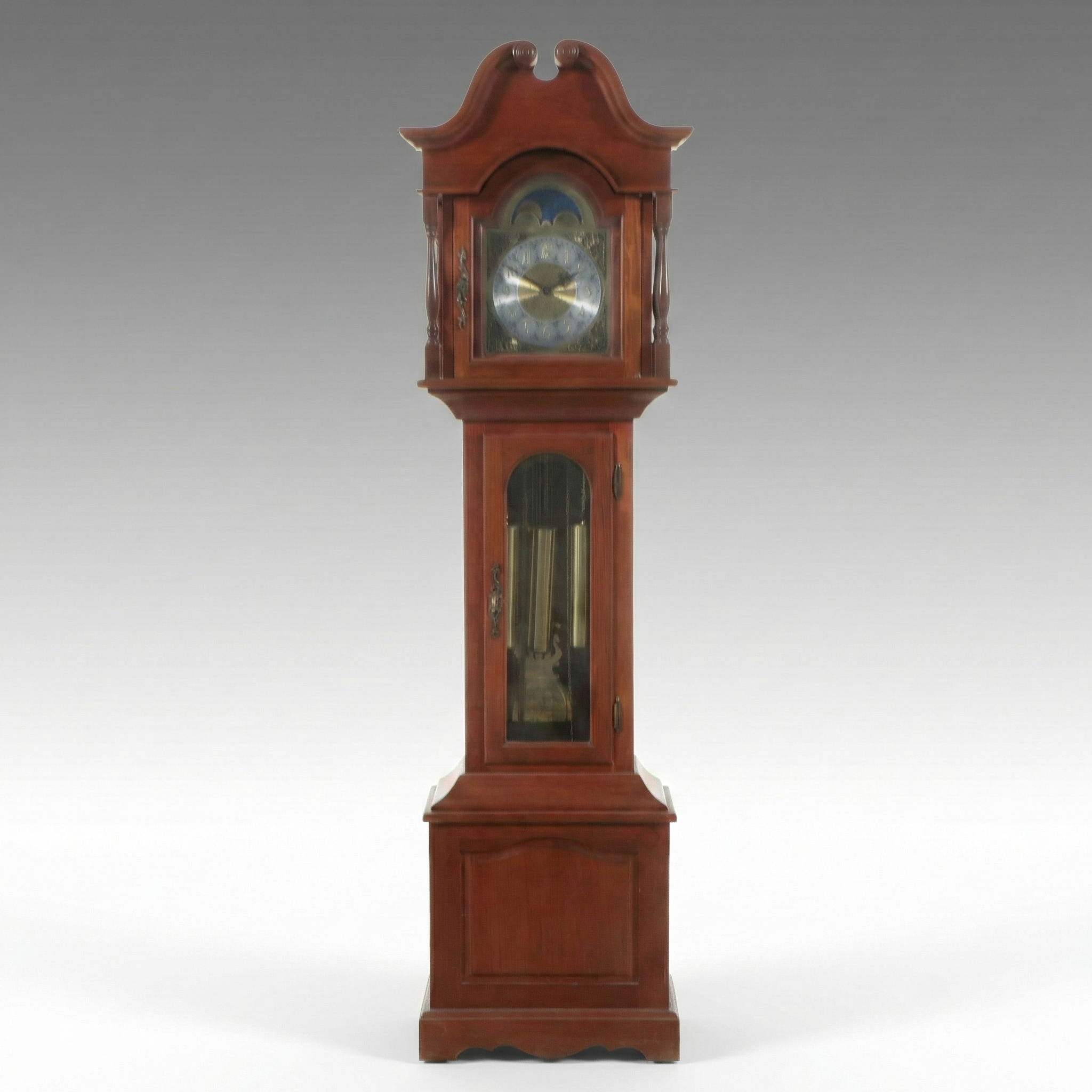 King Arthur Clock Company Wooden Grandfather Clock, Late 20th Century
