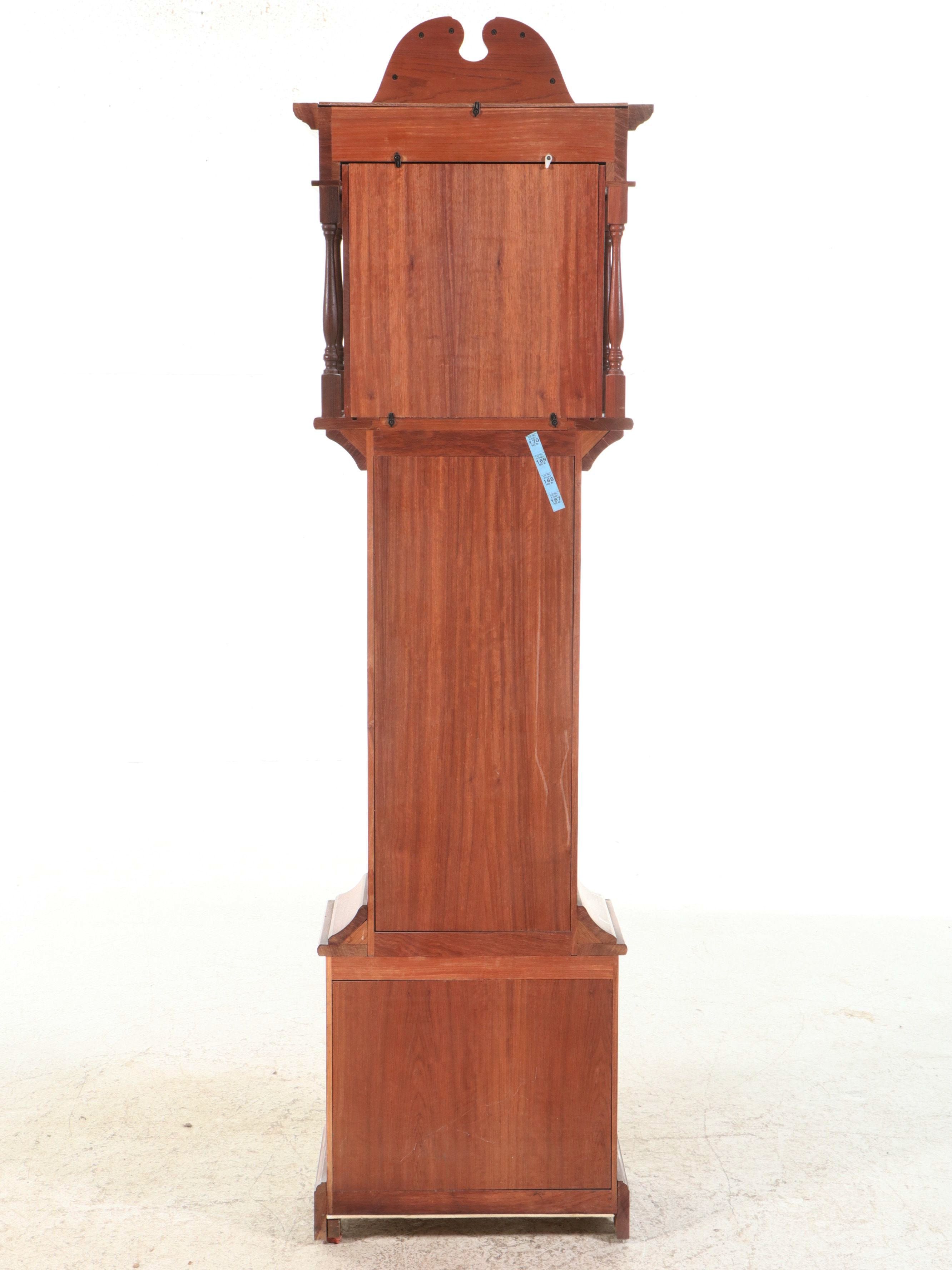 King Arthur Clock Company Wooden Grandfather Clock, Late 20th Century