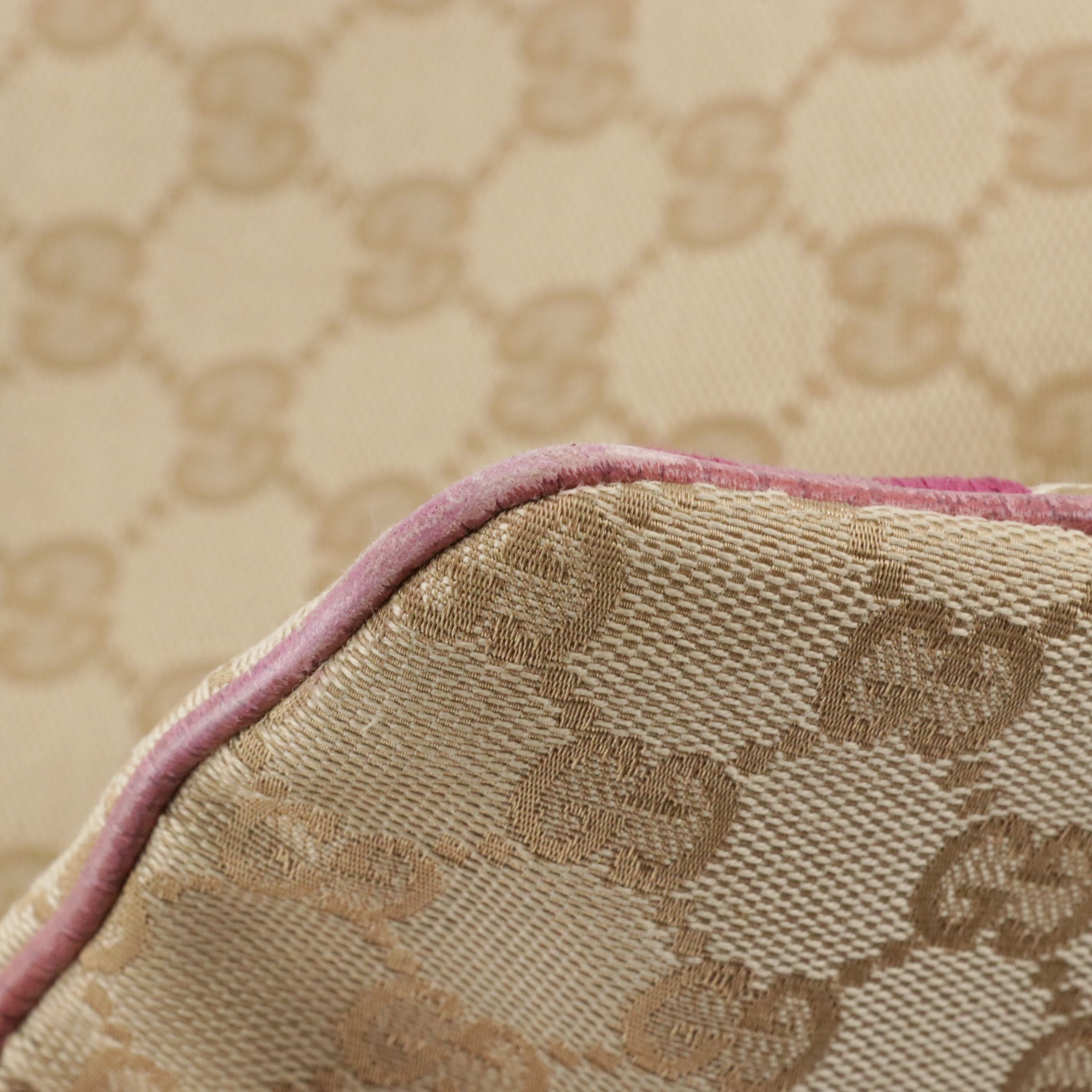 Gucci Jolicoeur Crossbody Messenger Bag in GG Canvas and Pink Leather Trim