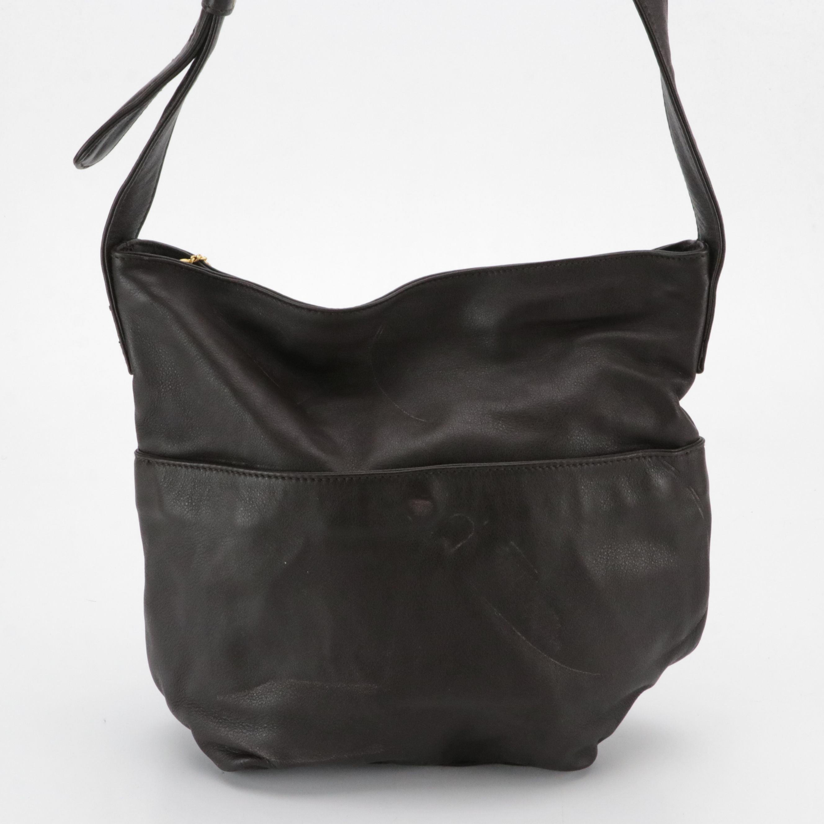 Donna Karan Brown Leather Shoulder Bag and Croc Embossed 2Way Bag, Other Bag