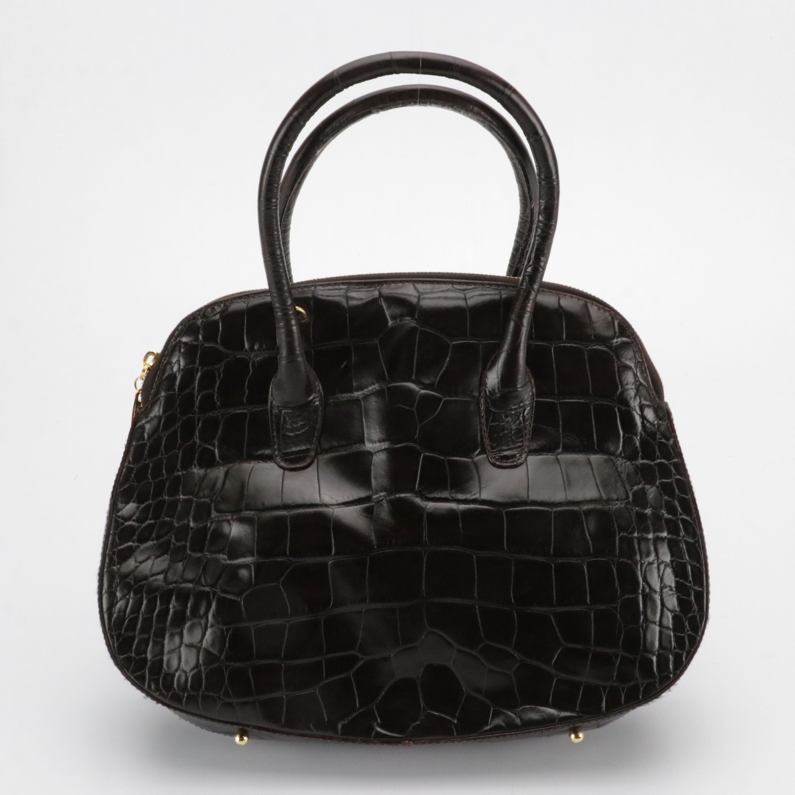 Donna Karan Brown Leather Shoulder Bag and Croc Embossed 2Way Bag, Other Bag