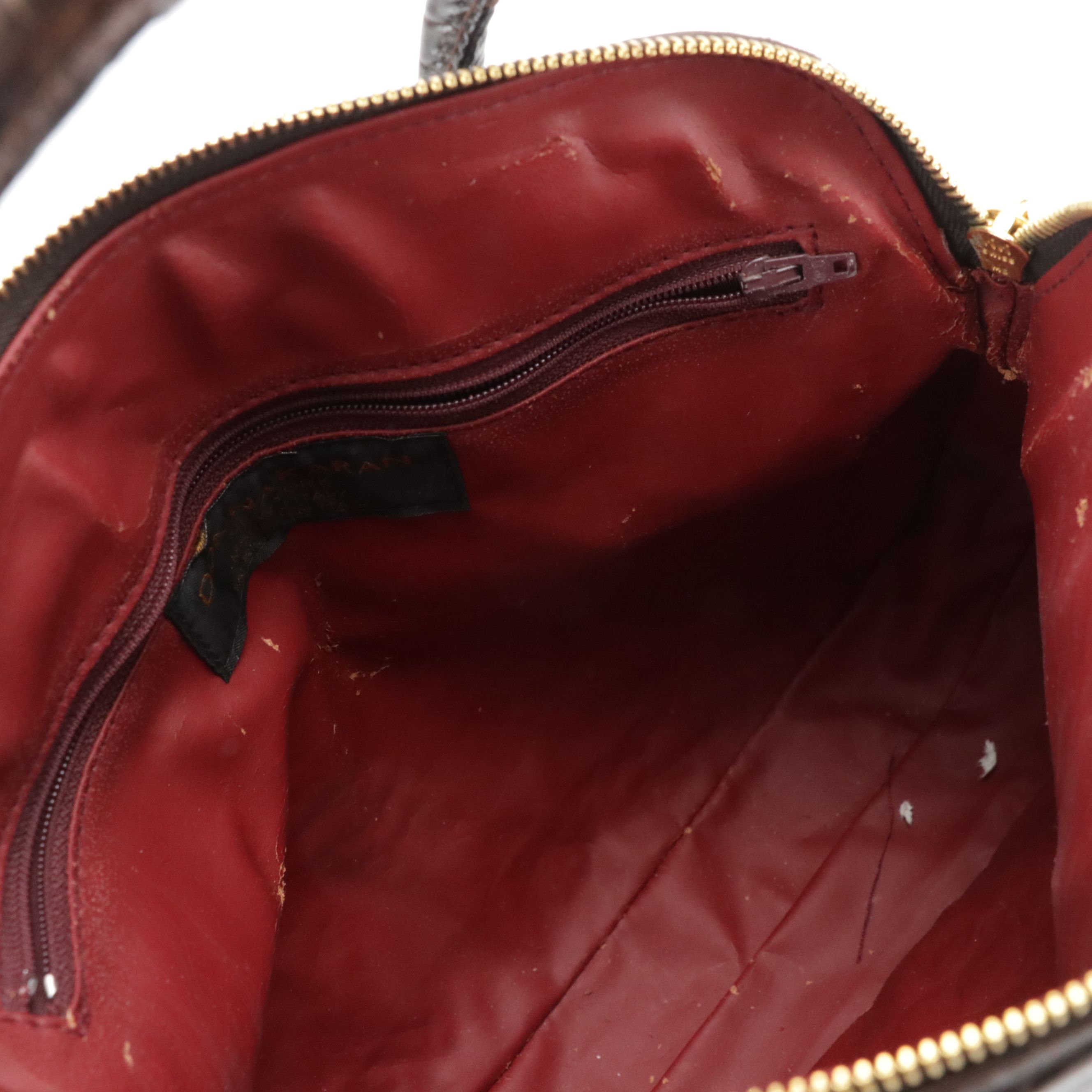 Donna Karan Brown Leather Shoulder Bag and Croc Embossed 2Way Bag, Other Bag