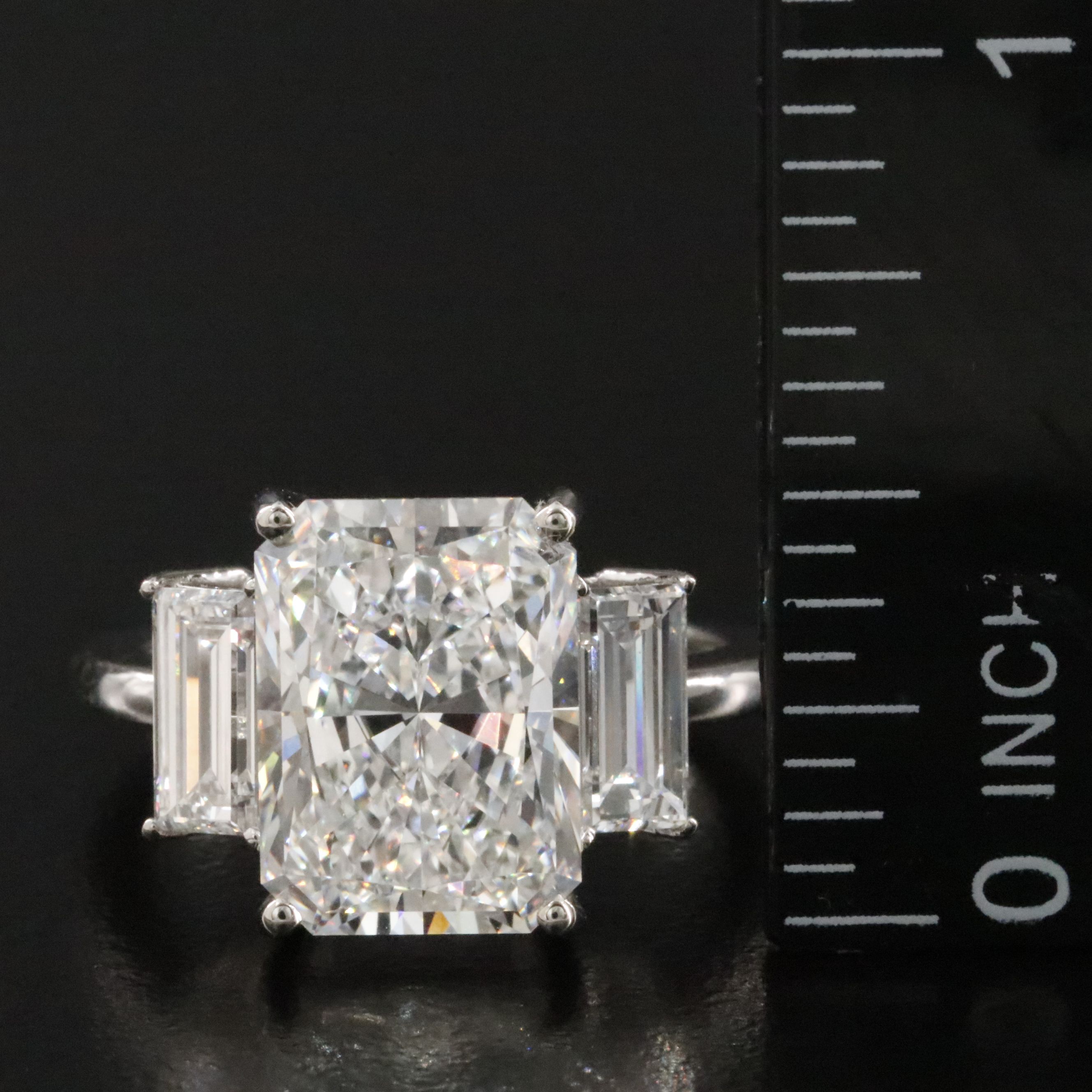 Platinum 6.98 CTW Lab Grown Diamond Ring with IGI Report