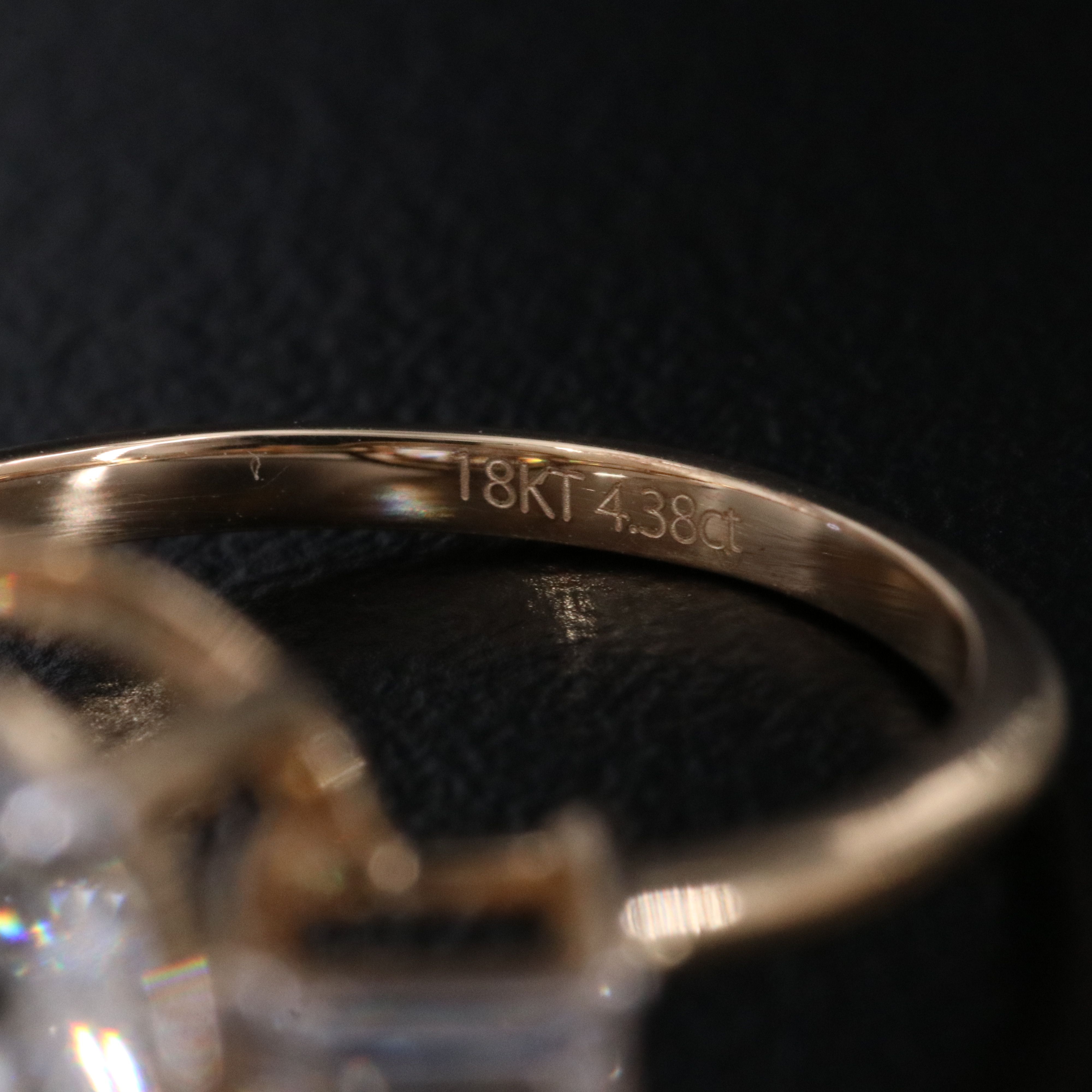 18K 4.38 CTW Lab Grown Diamond Ring with IGI Report