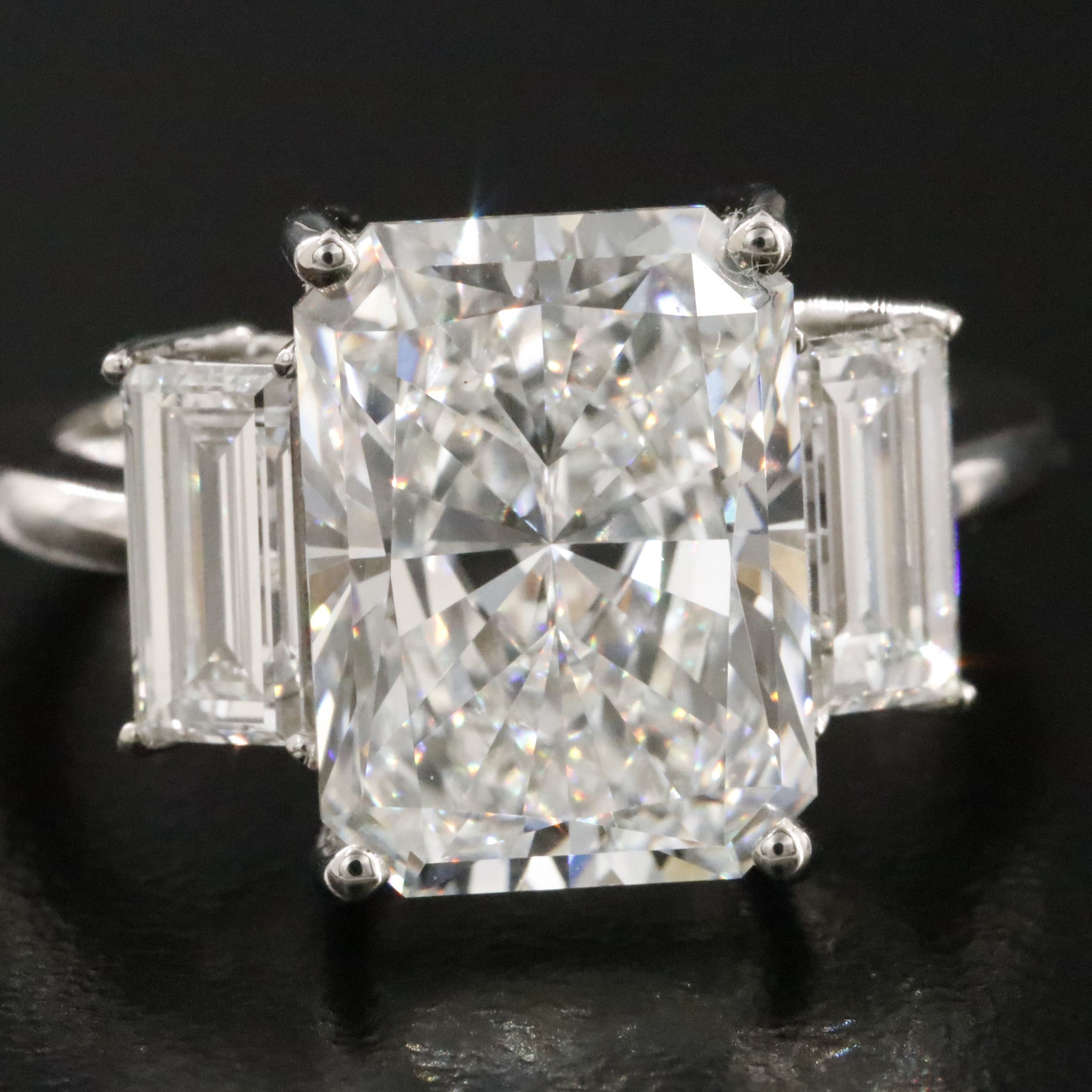 Platinum 6.98 CTW Lab Grown Diamond Ring with IGI Report