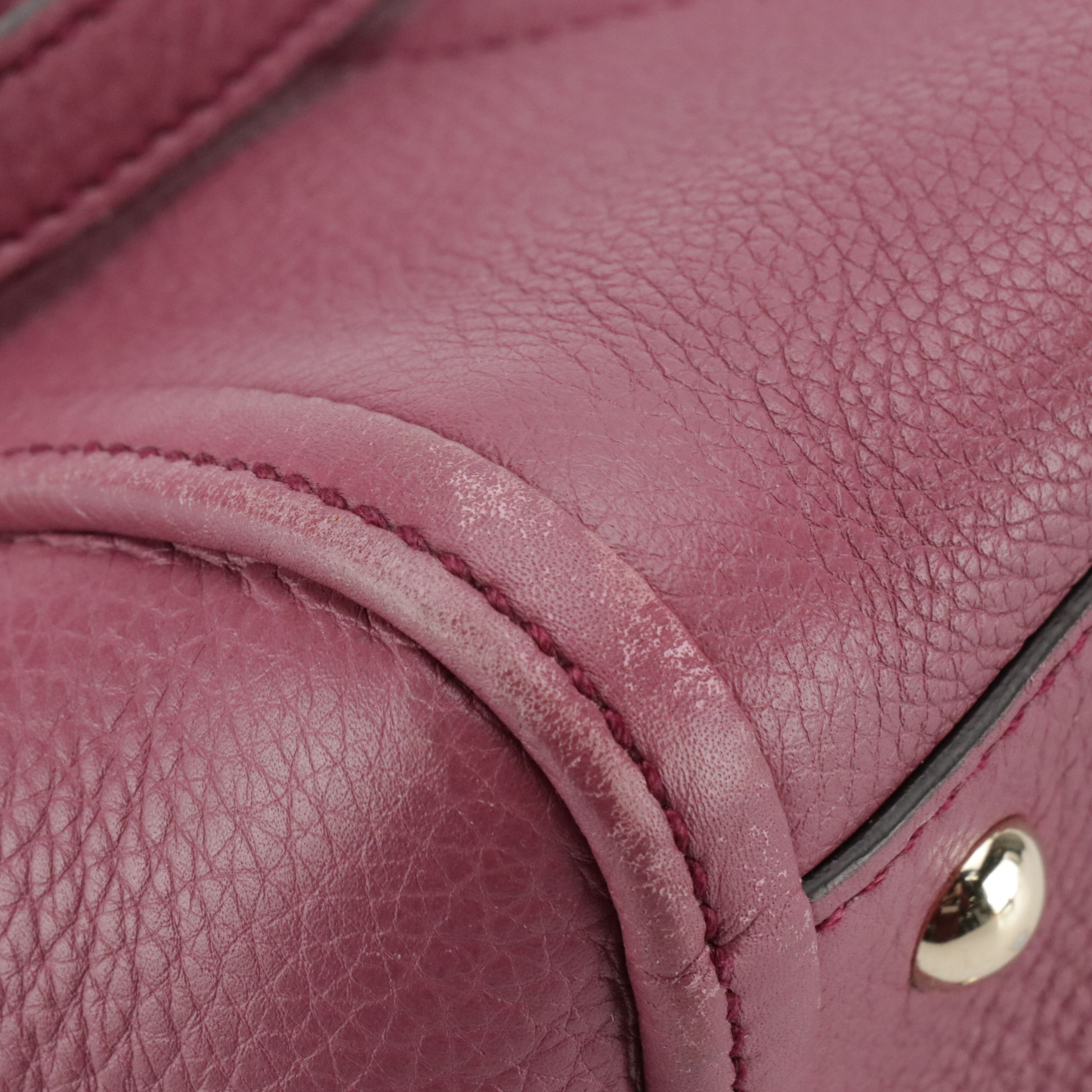 Gucci Soho Two-Way Zip Tote in Purple Grained Calfskin Leather