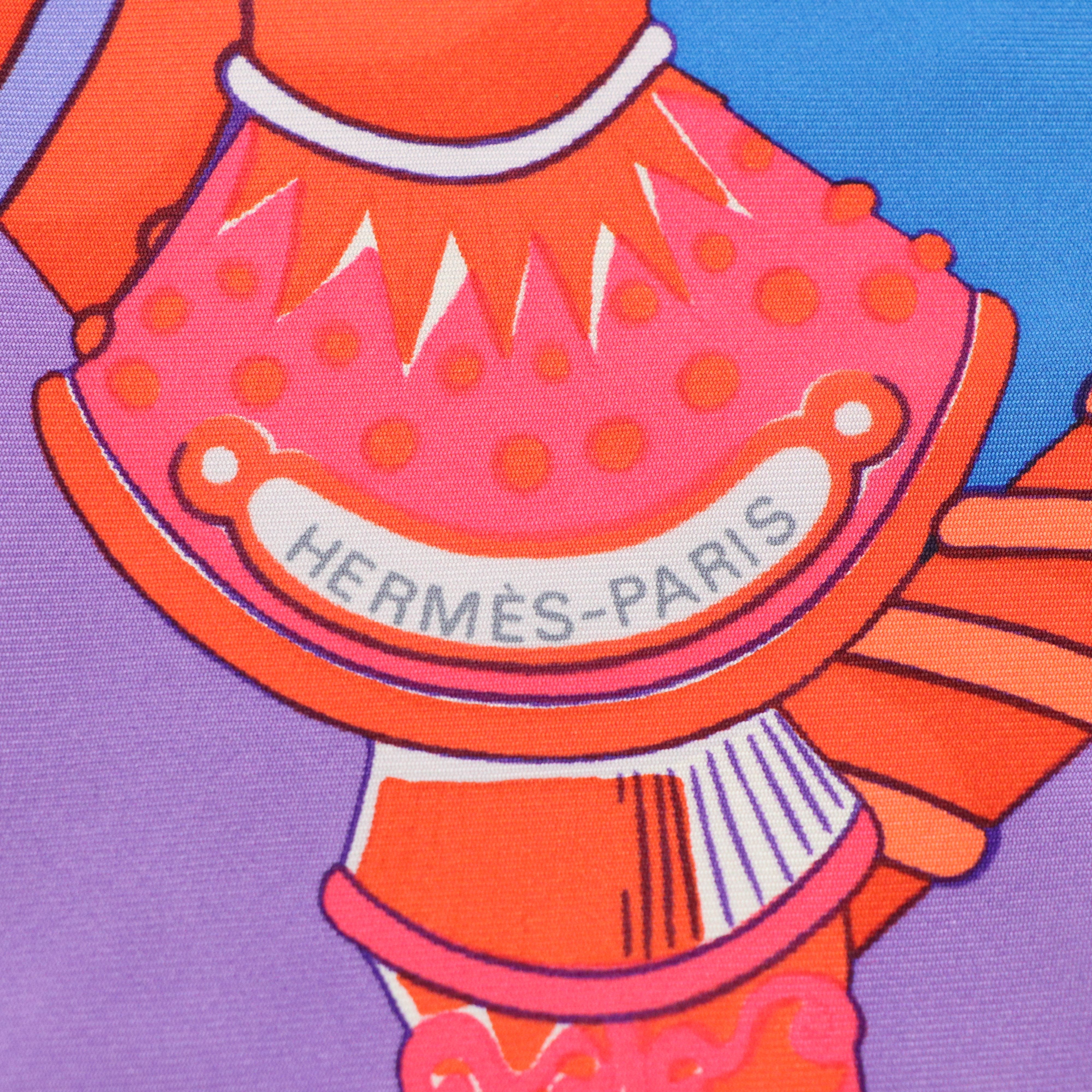 Hermès "Étendards et Bannières" Multicolored Silk Twill Scarf 90