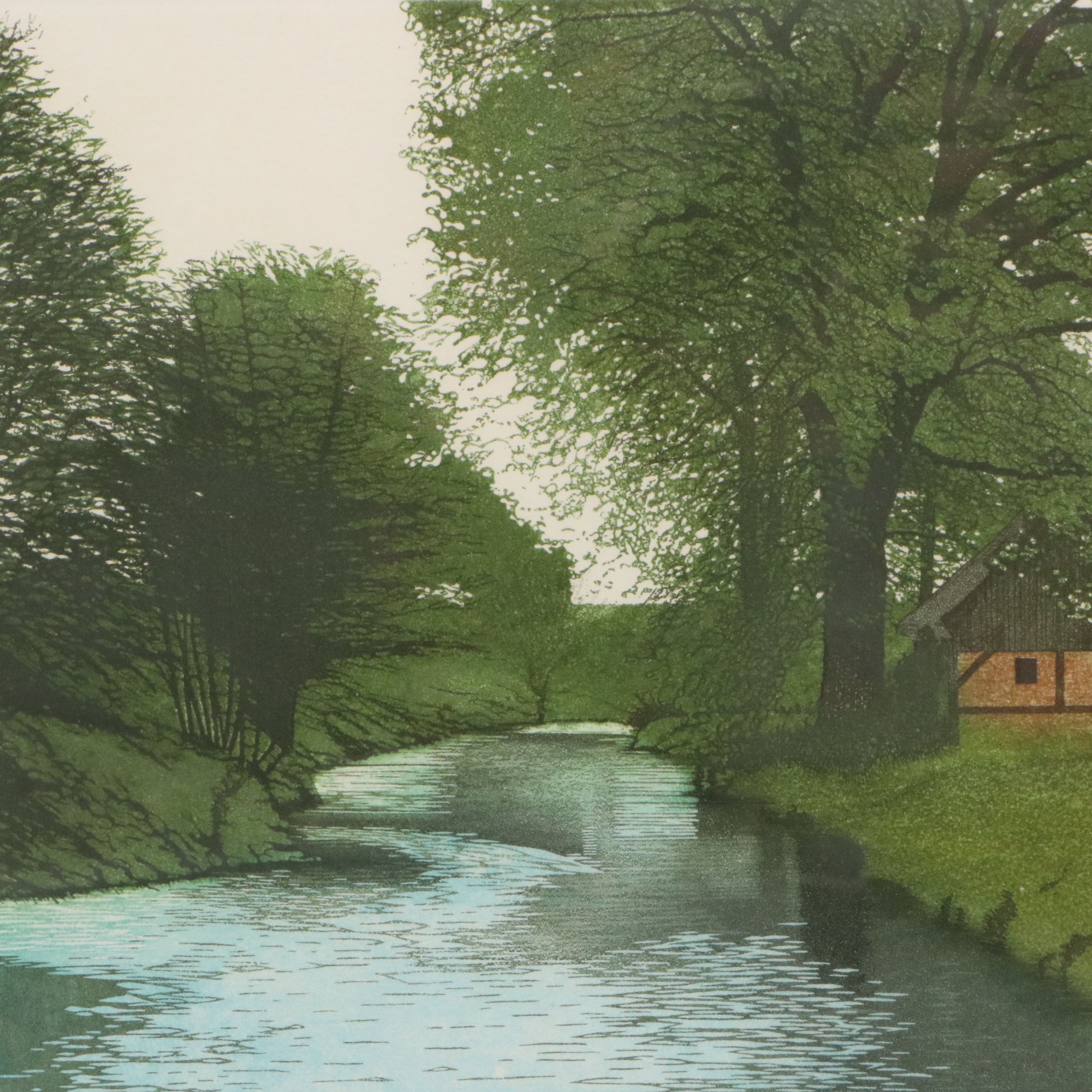 Christopher Penny Etching with Aquatint "Backwater," Late 20th Century