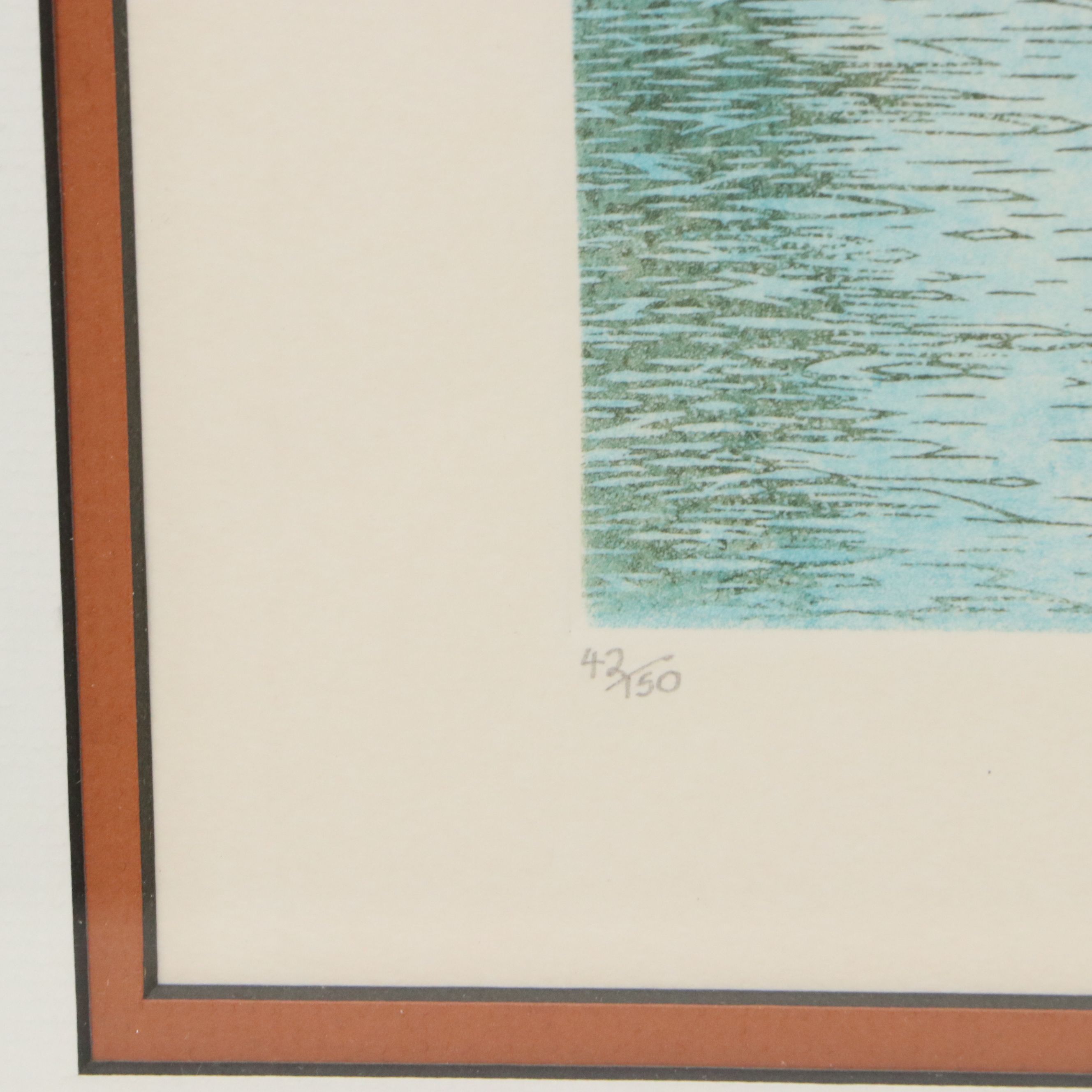 Christopher Penny Etching with Aquatint "Backwater," Late 20th Century