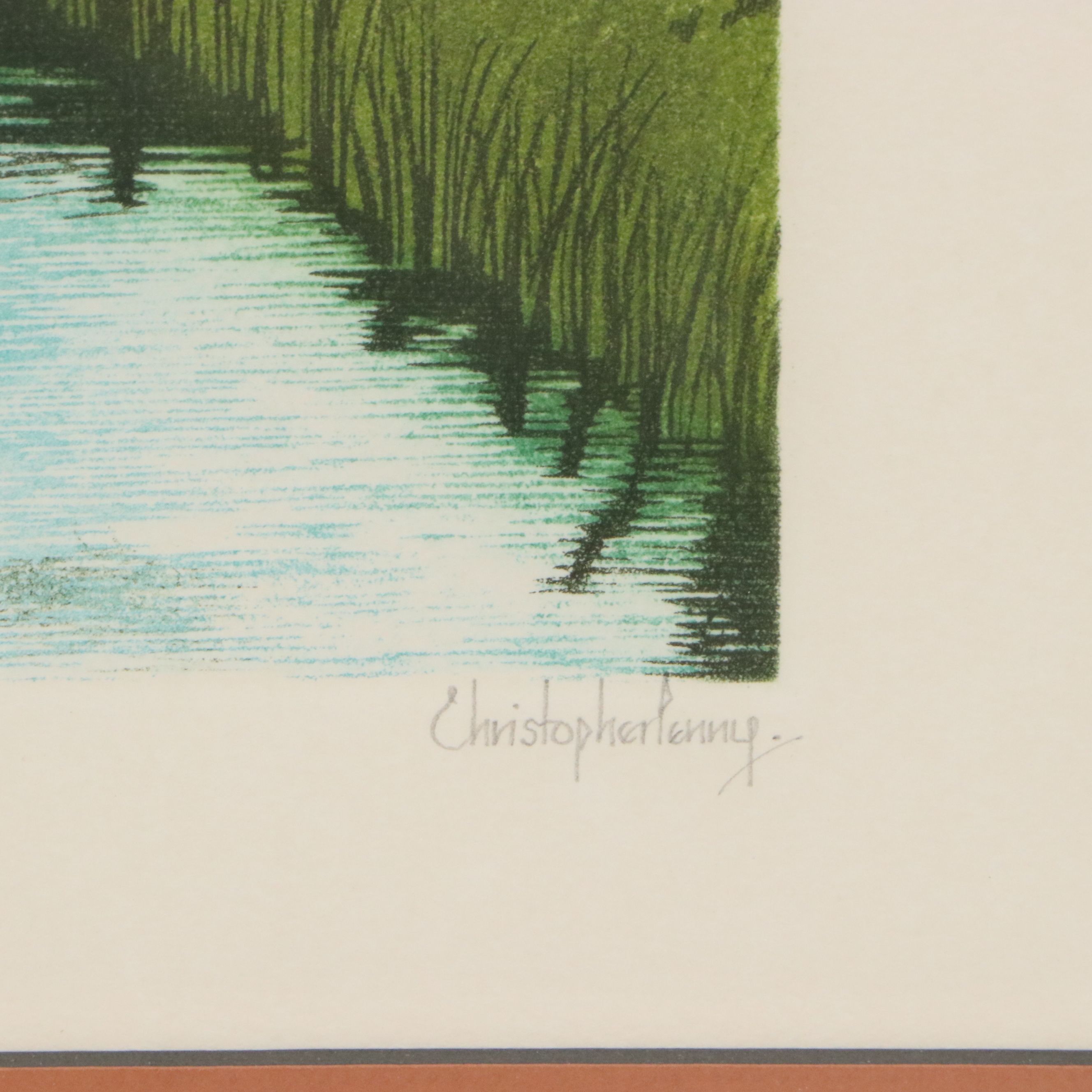 Christopher Penny Etching with Aquatint "Backwater," Late 20th Century