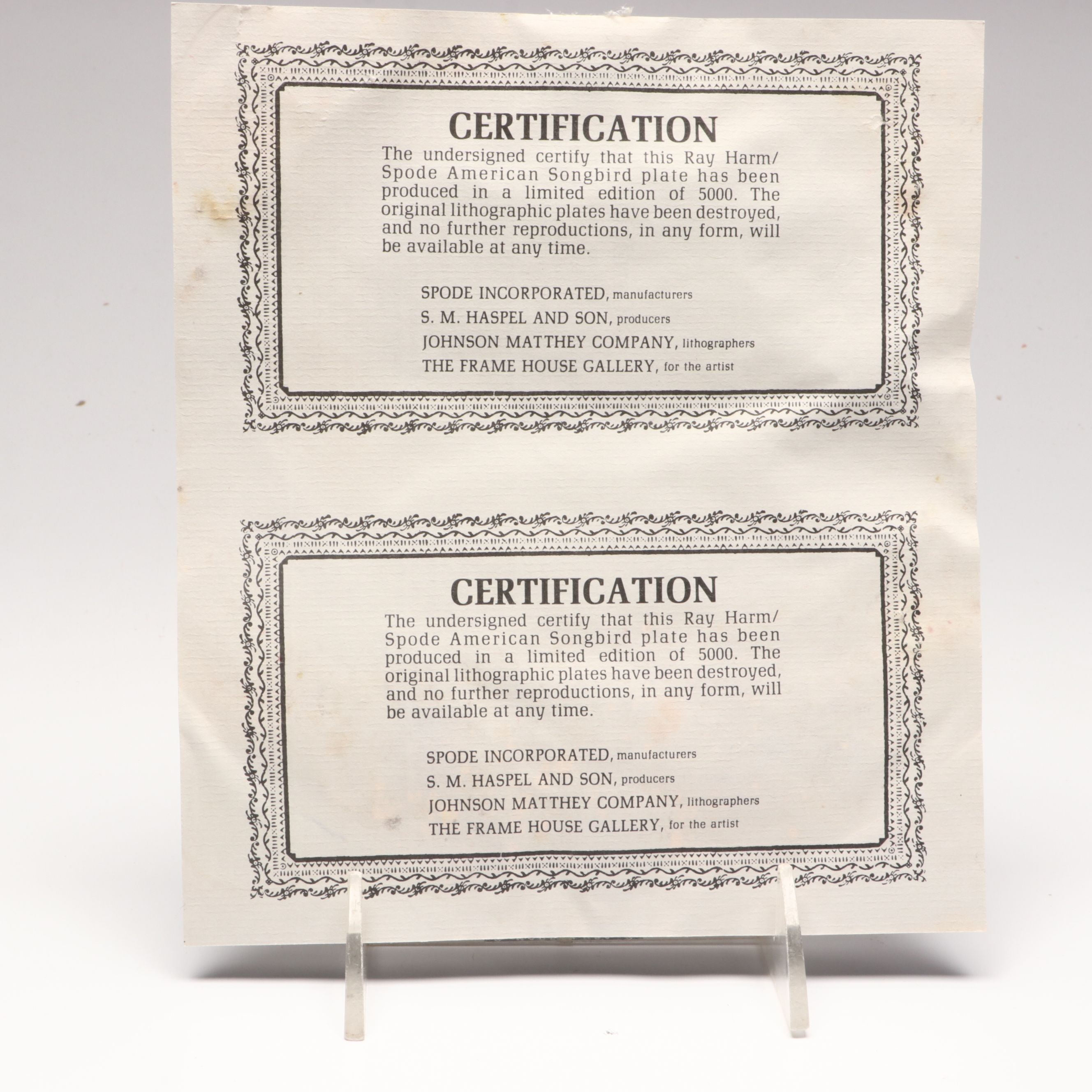 Ray Harm for Spode "American Songbirds" and Avon "Cardinal" Collector Plates