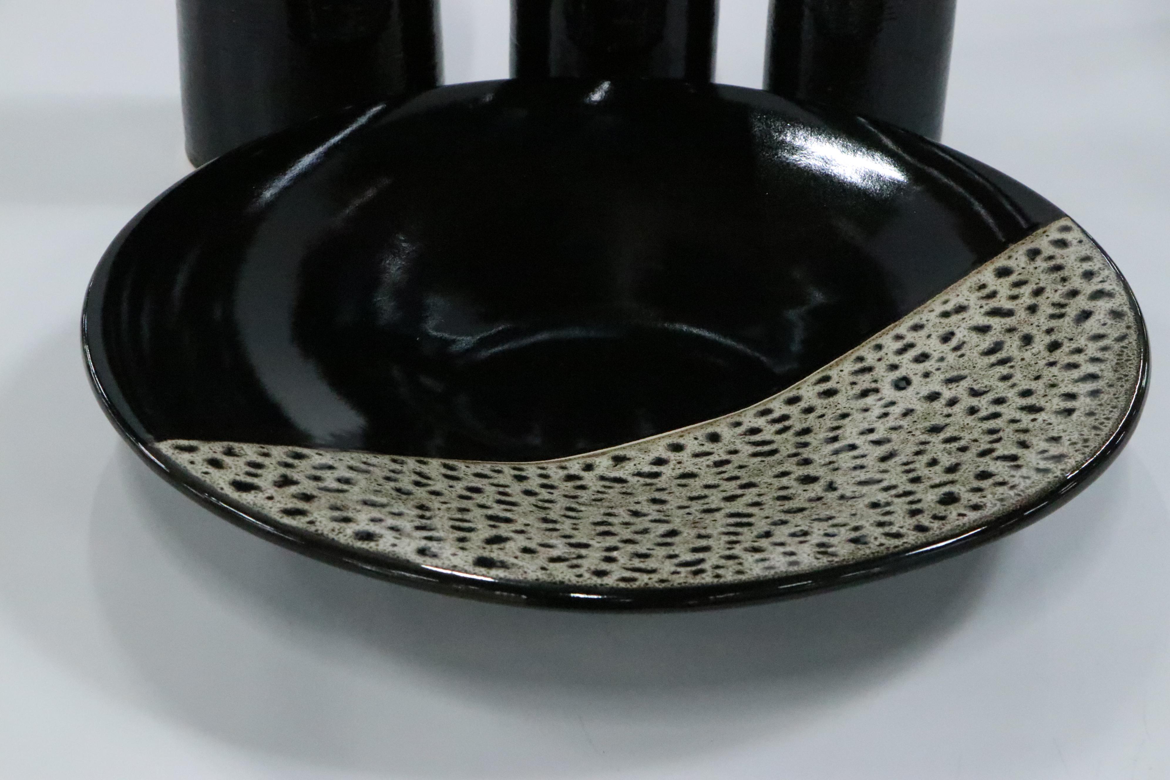 Art Pottery Drip Glaze Vases with Centerpiece