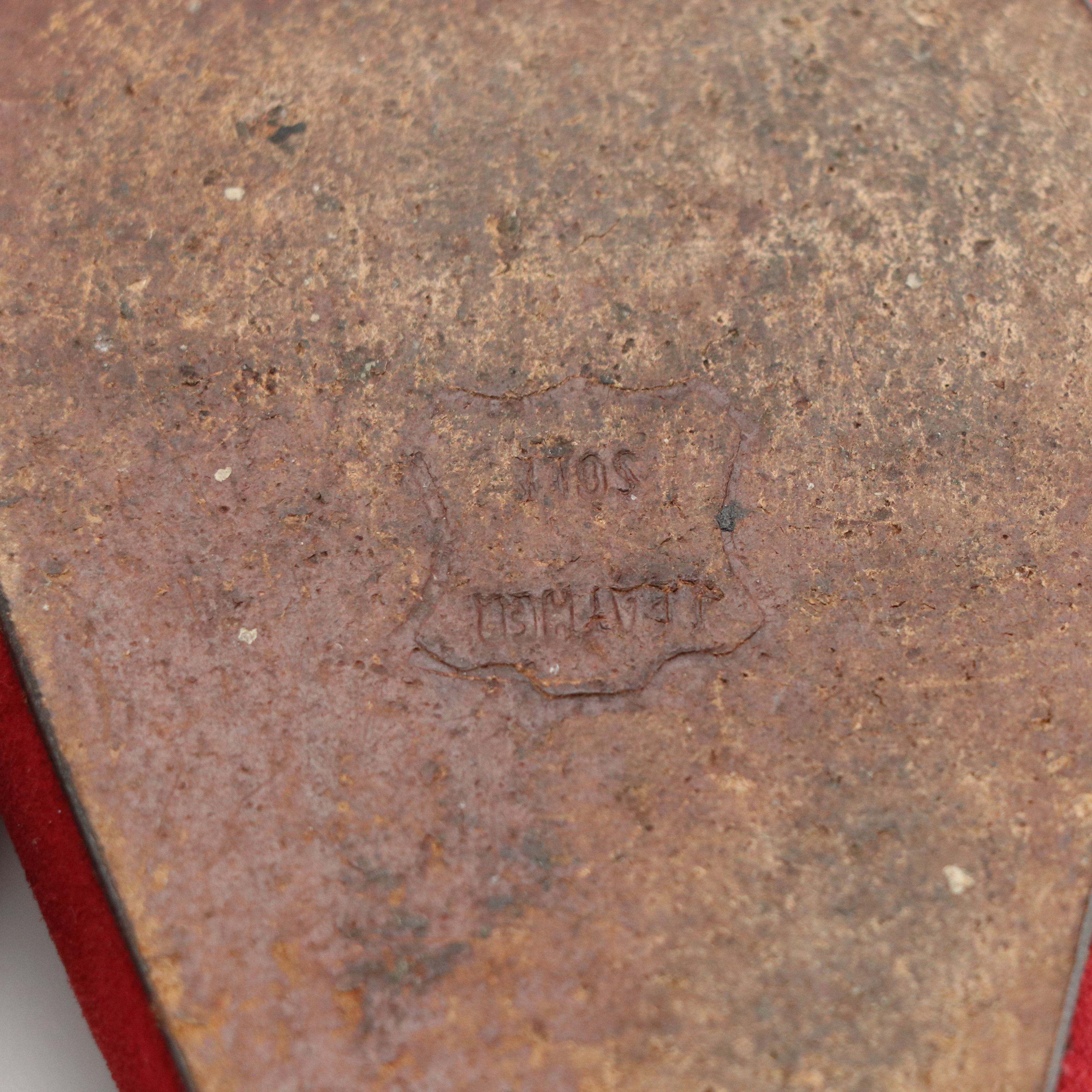 Stuart Weitzman Pointed-Toe Red Suede Kitten Heel & Black Heels