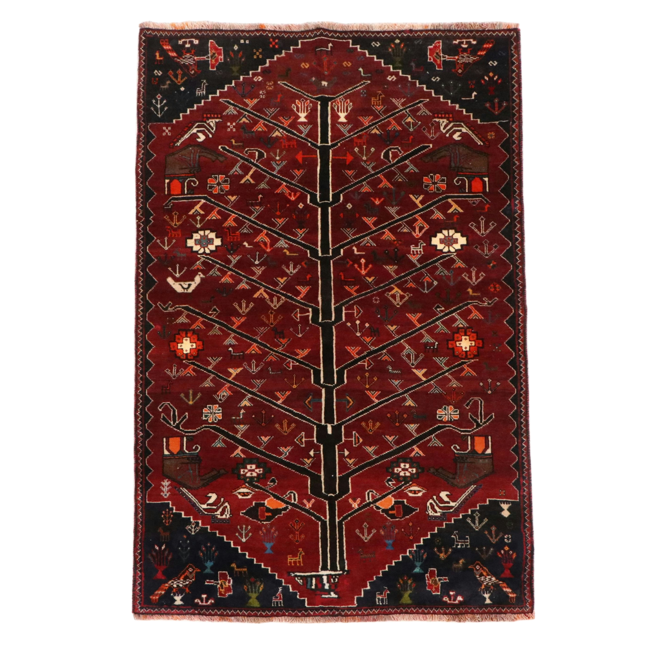 3'7 x 5'11 Hand-Knotted Persian Qashqai Area Rug