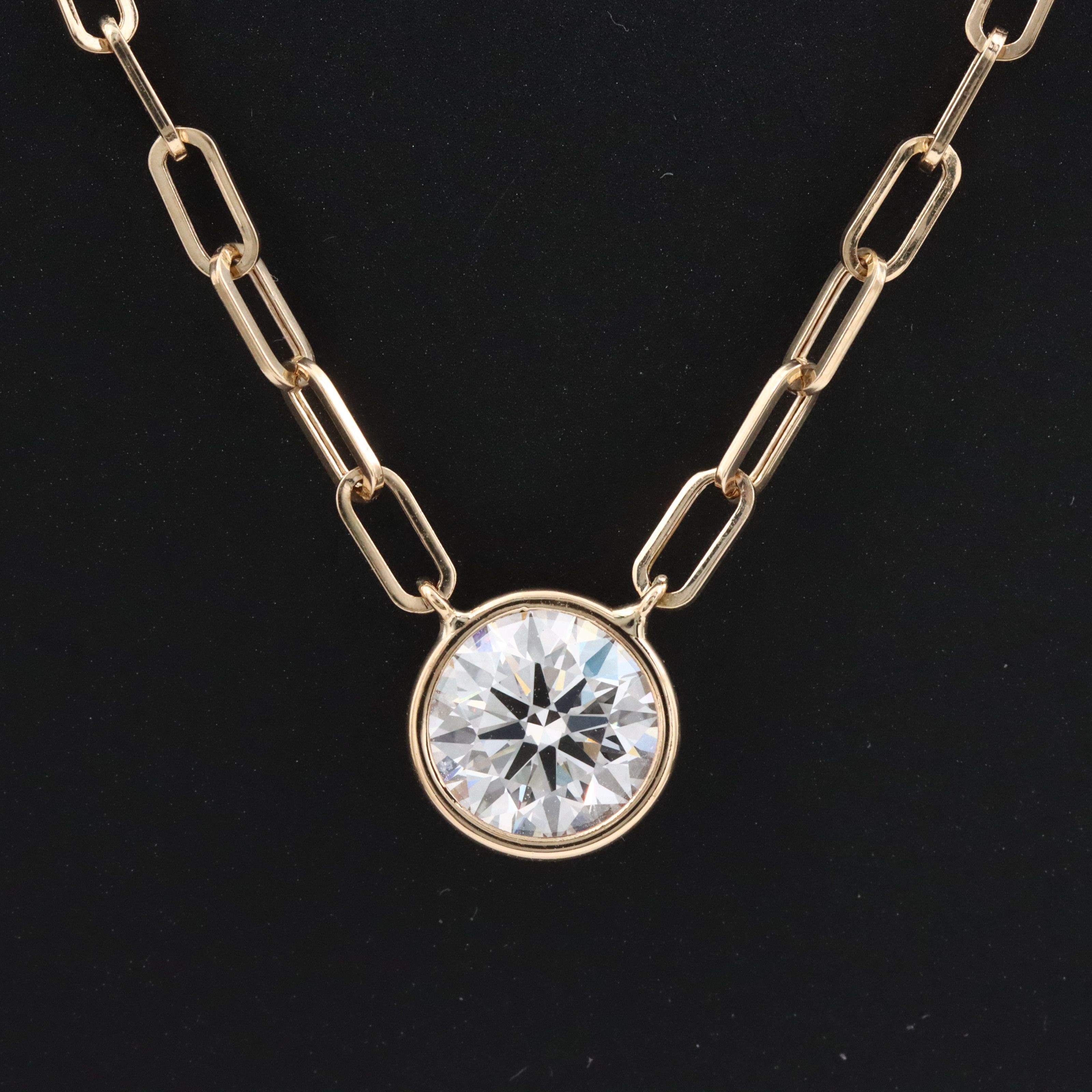 14K 2.04 CT Lab Grown Diamond Solitaire Necklace with IGI Report