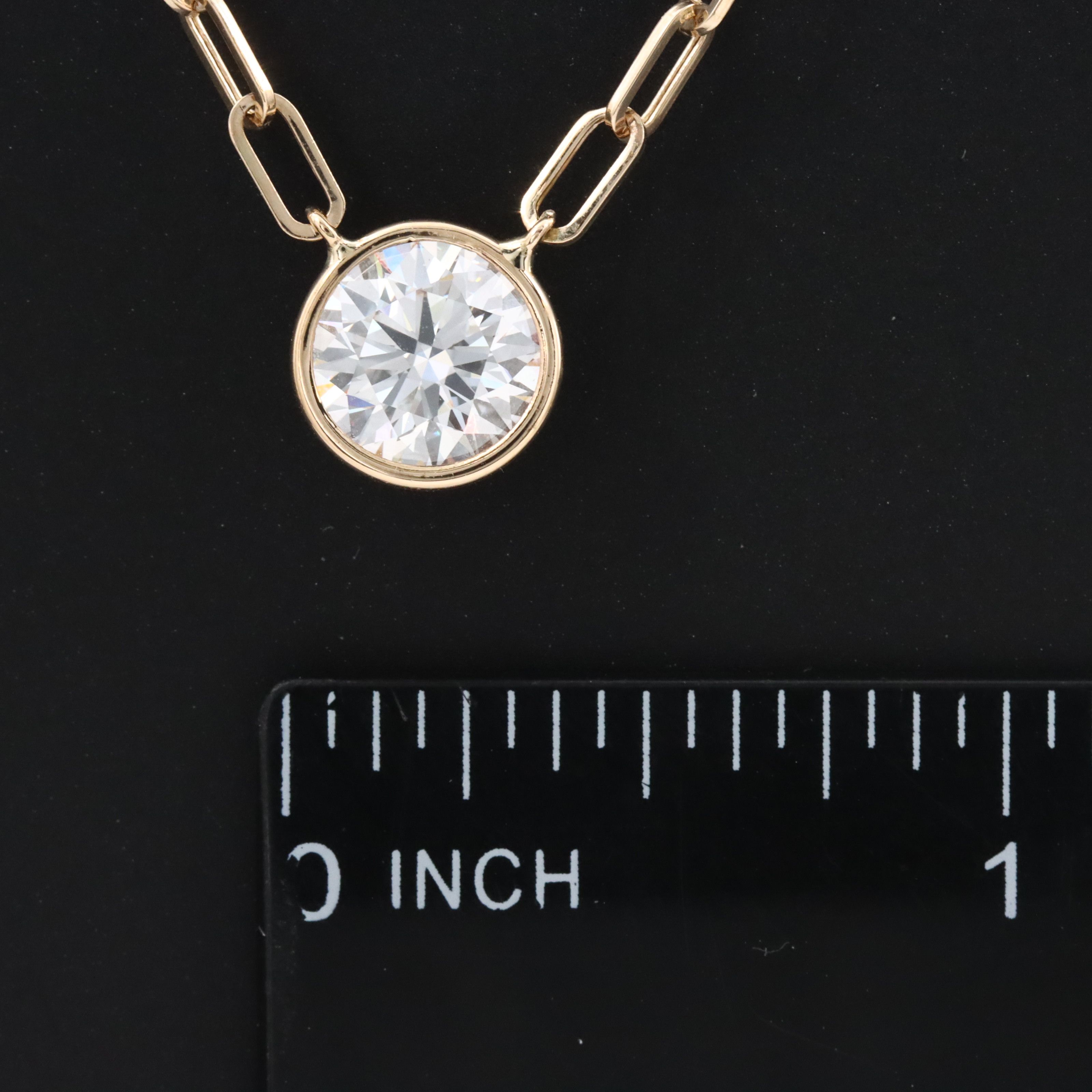 14K 2.04 CT Lab Grown Diamond Solitaire Necklace with IGI Report