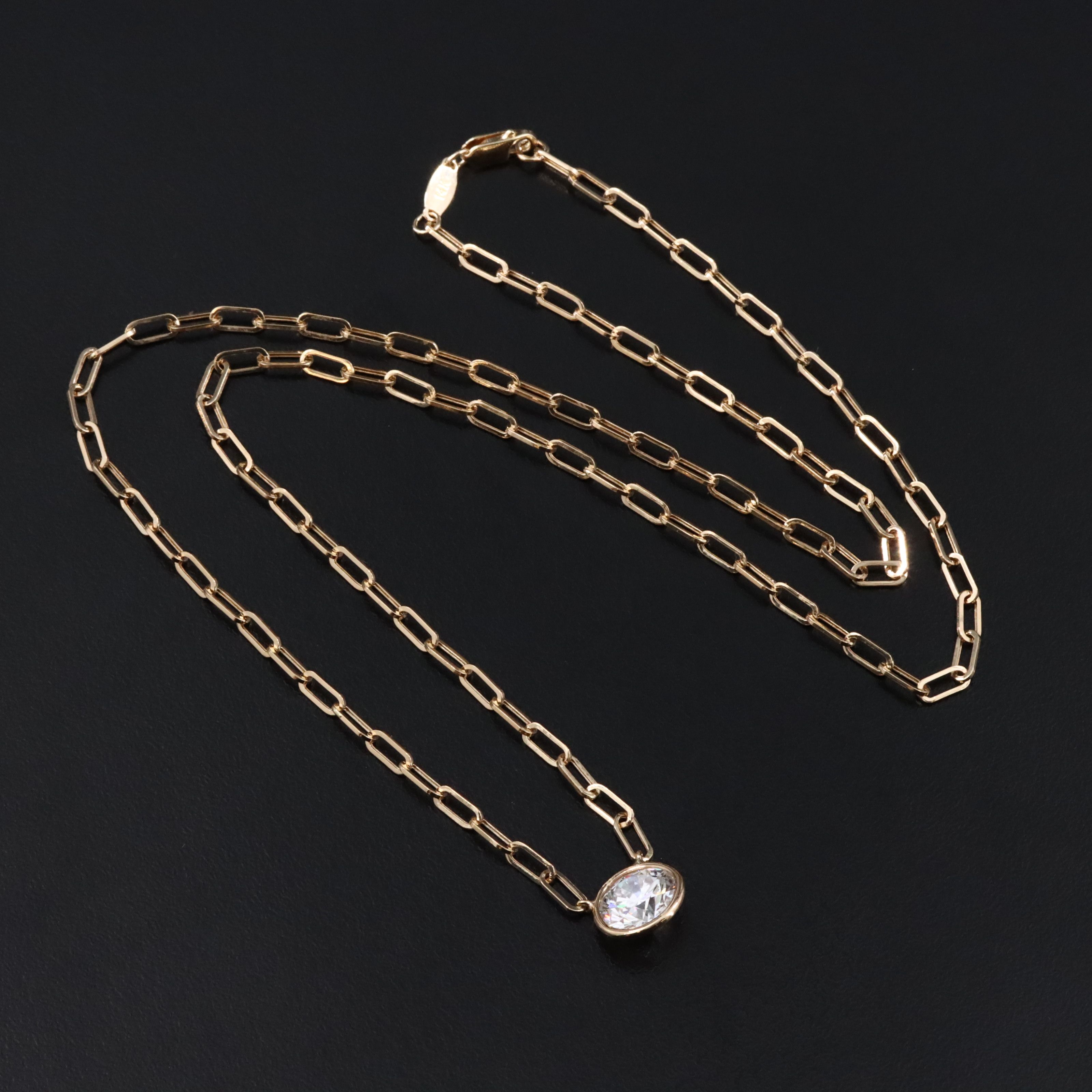 14K 2.04 CT Lab Grown Diamond Solitaire Necklace with IGI Report