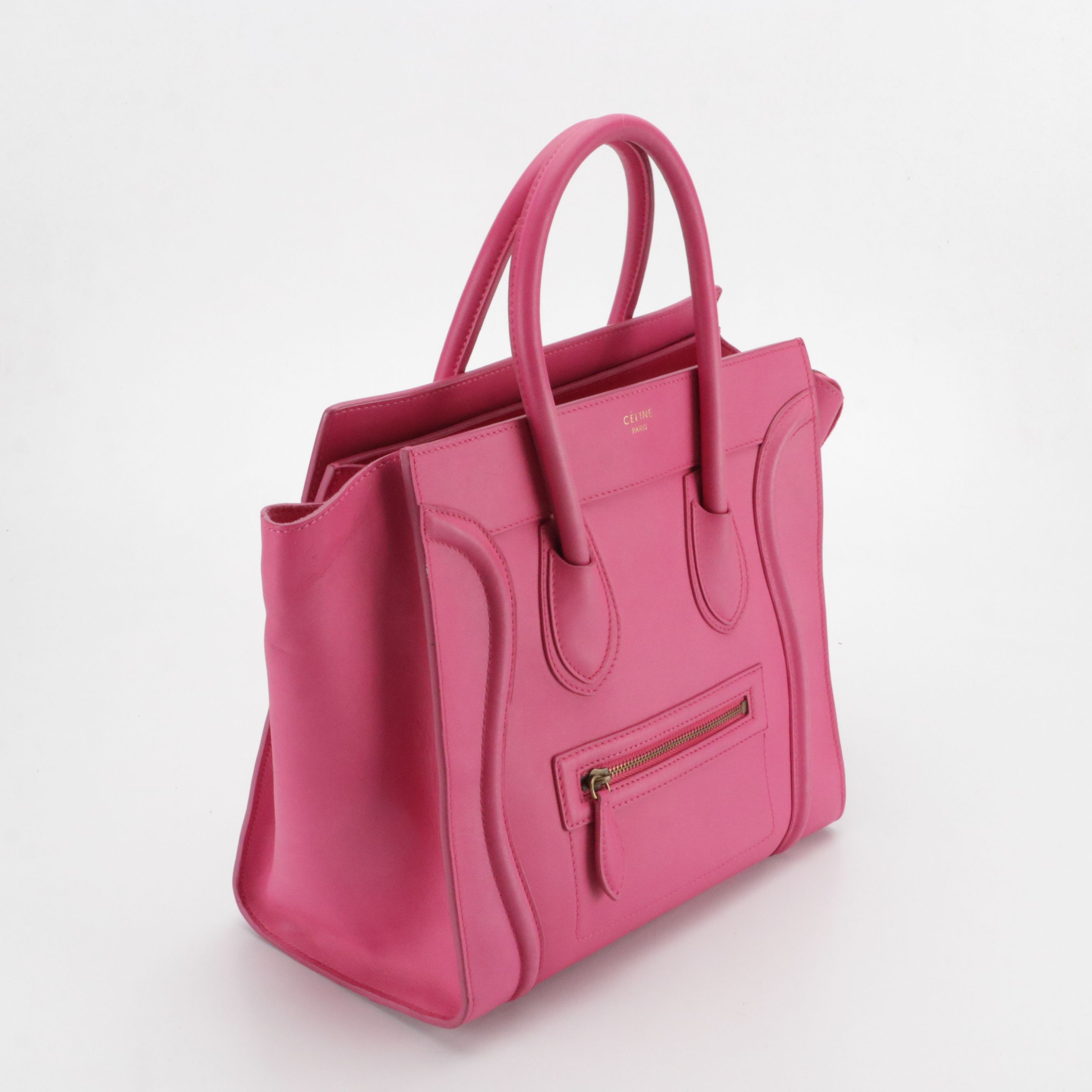 Celine Luggage Tote in Hot Pink Smooth Calfskin Leather