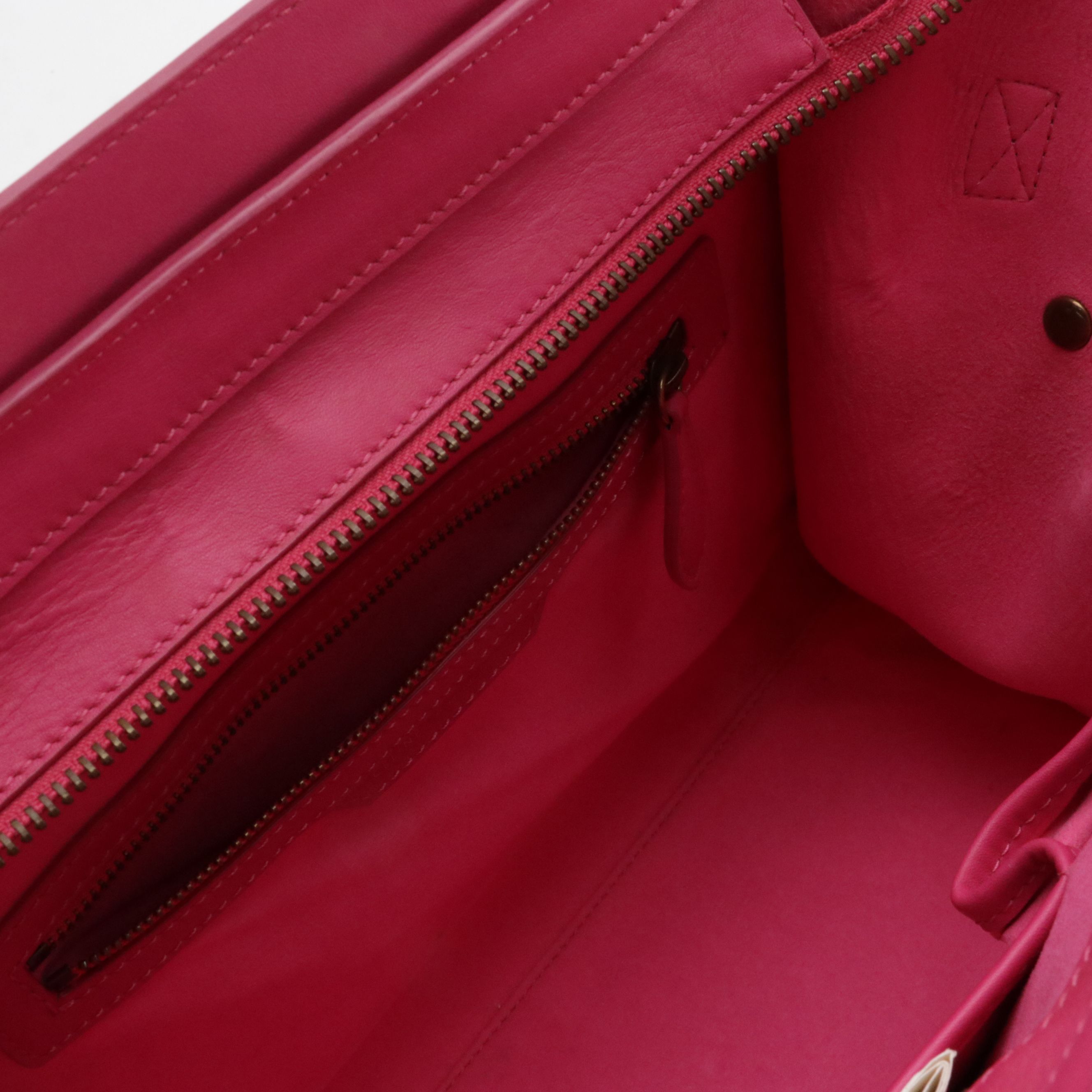 Celine Luggage Tote in Hot Pink Smooth Calfskin Leather