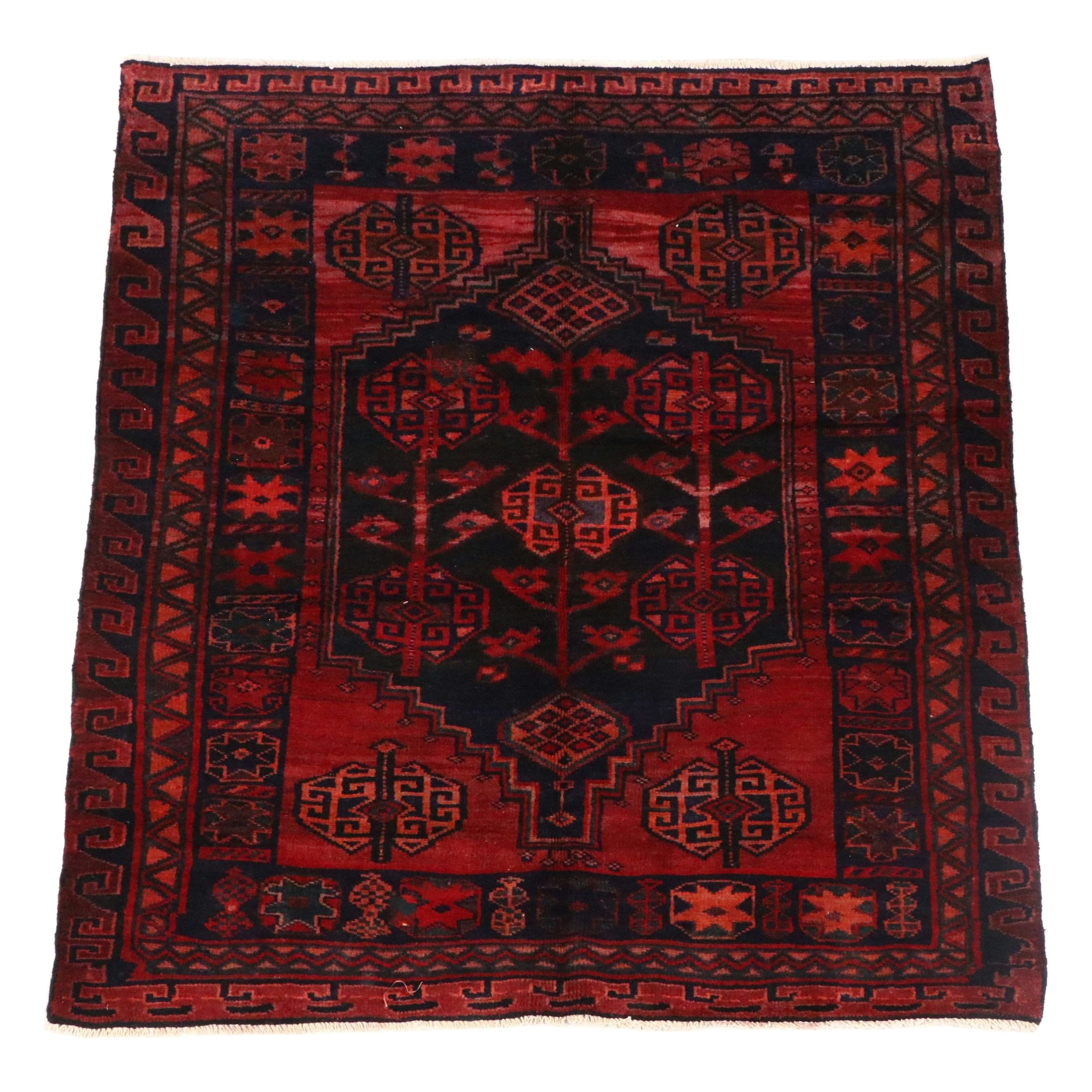 5'5 x 6'1 Hand-Knotted Persian Qashqai Area Rug