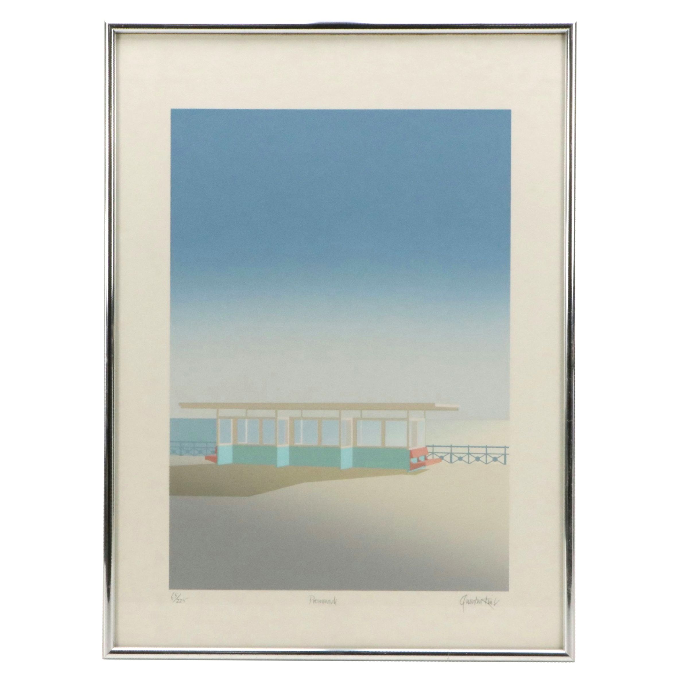 Quentin King Lithograph "Promenade," Late 20th Century