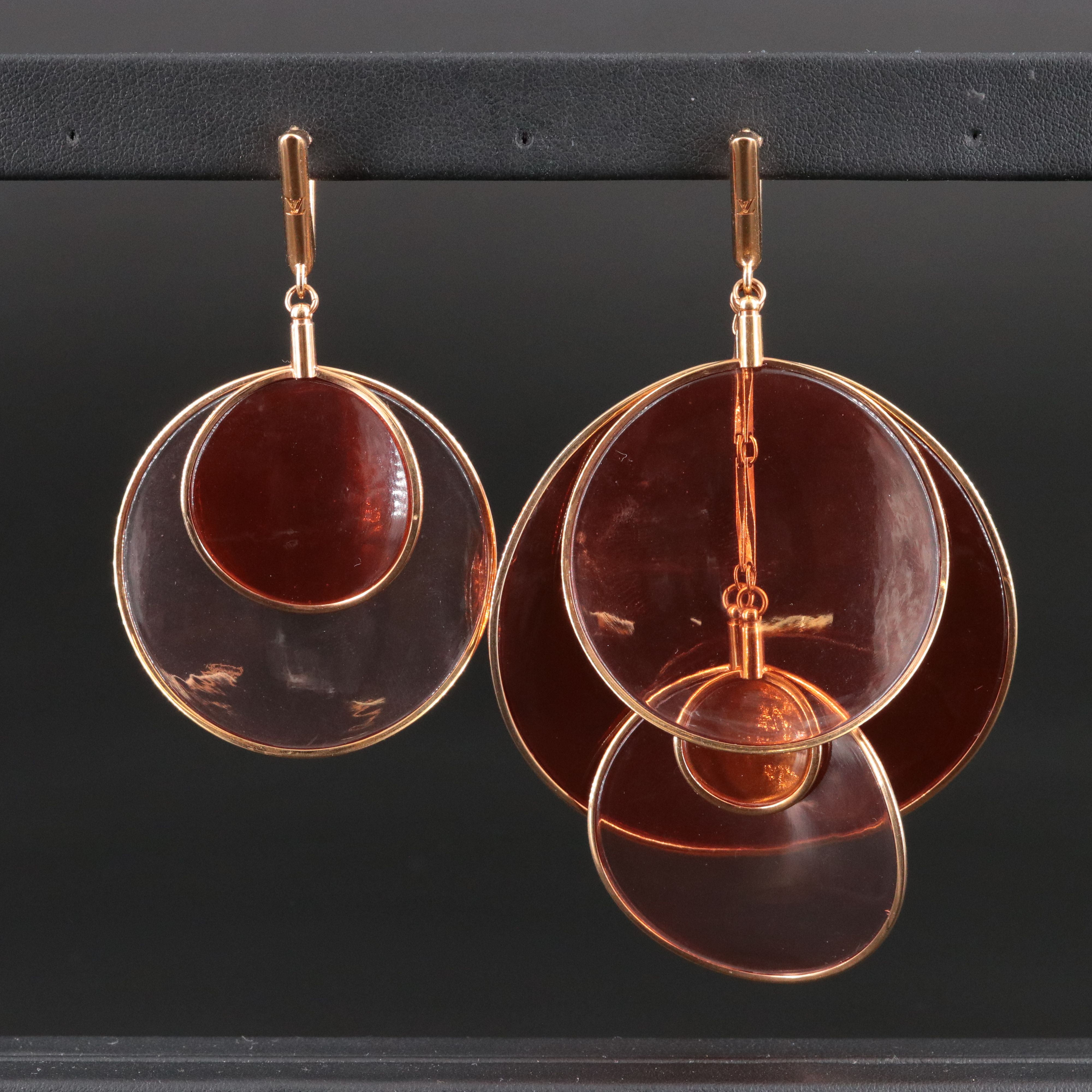 Louis Vuitton Curved Resin Hoop Earrings