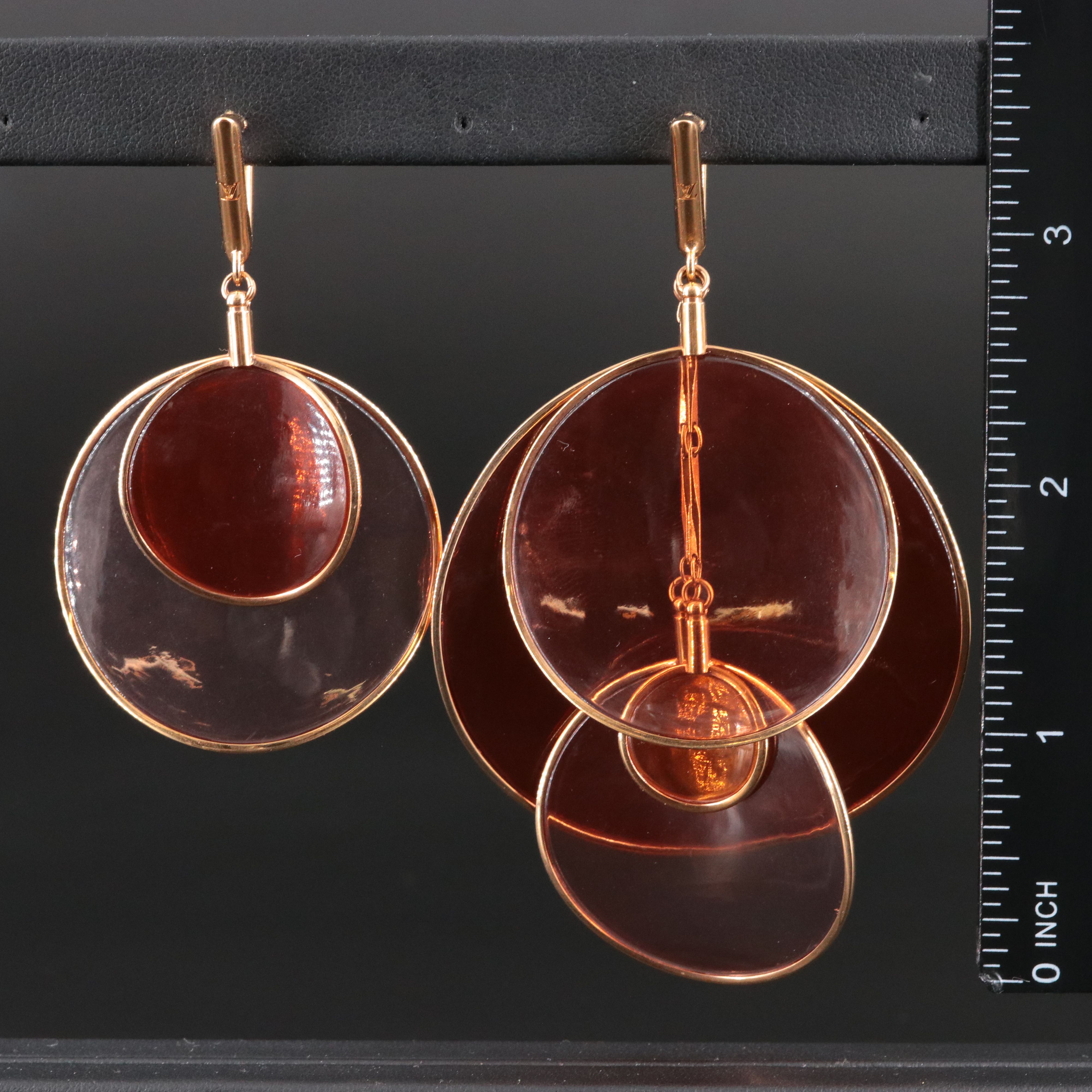 Louis Vuitton Curved Resin Hoop Earrings