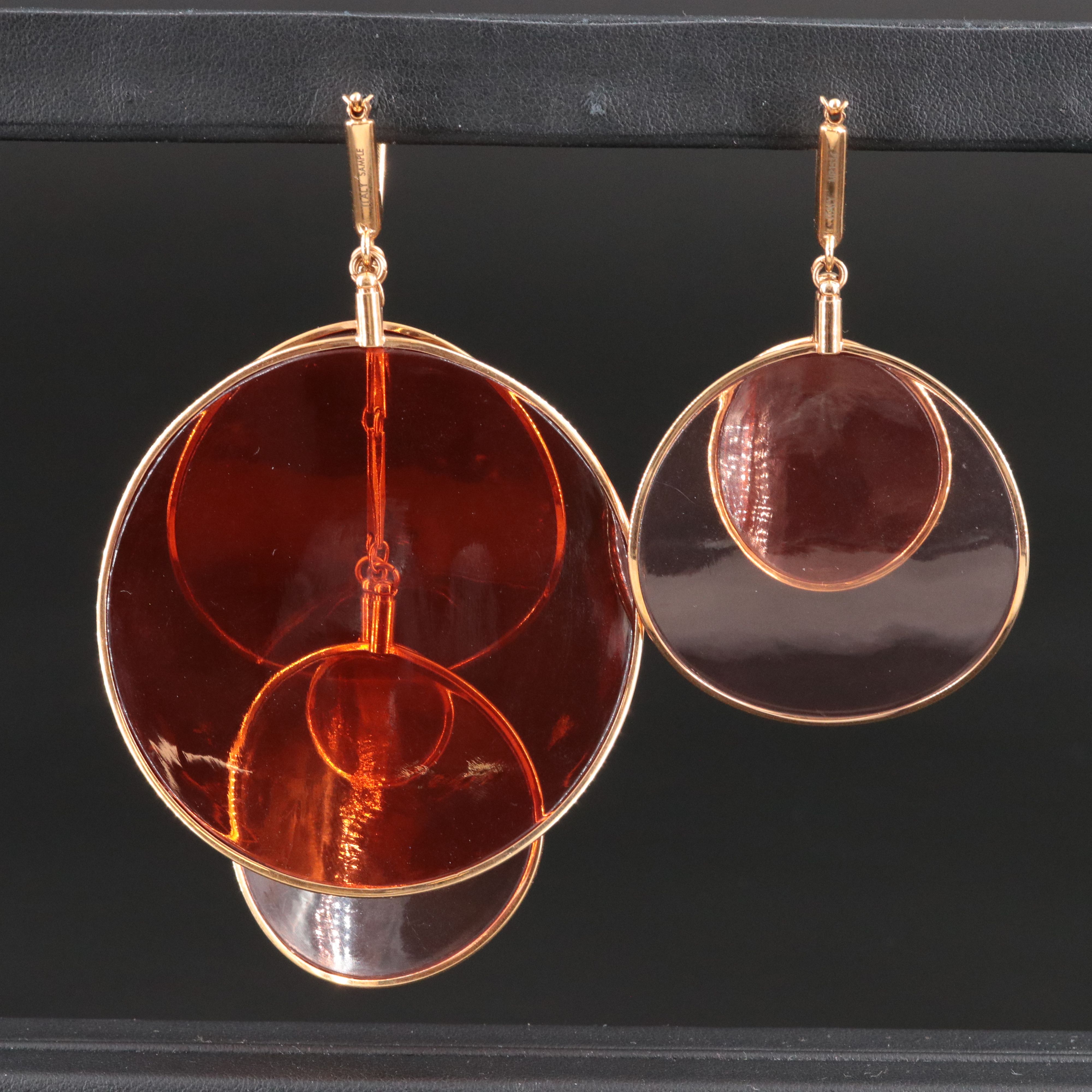 Louis Vuitton Curved Resin Hoop Earrings