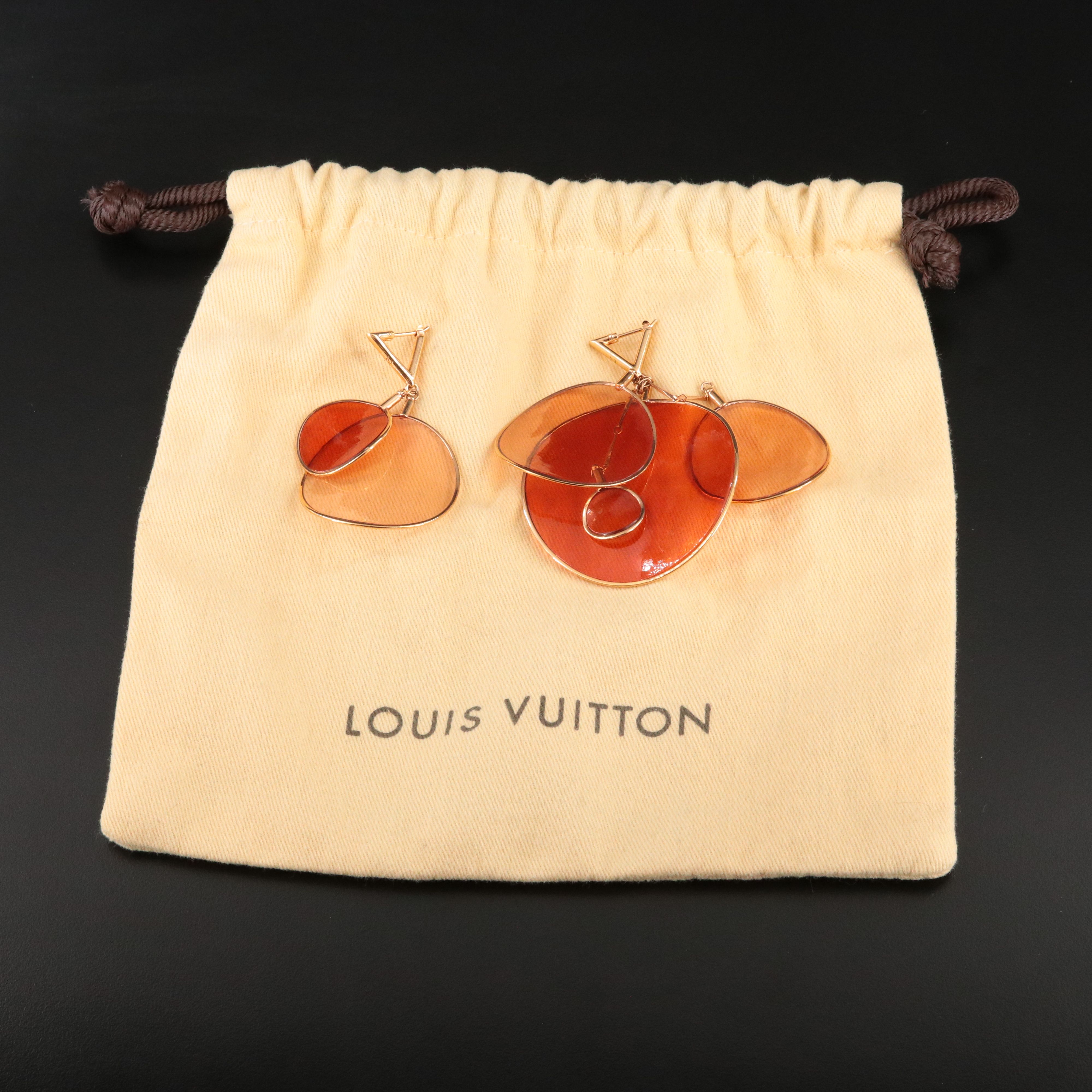 Louis Vuitton Curved Resin Hoop Earrings