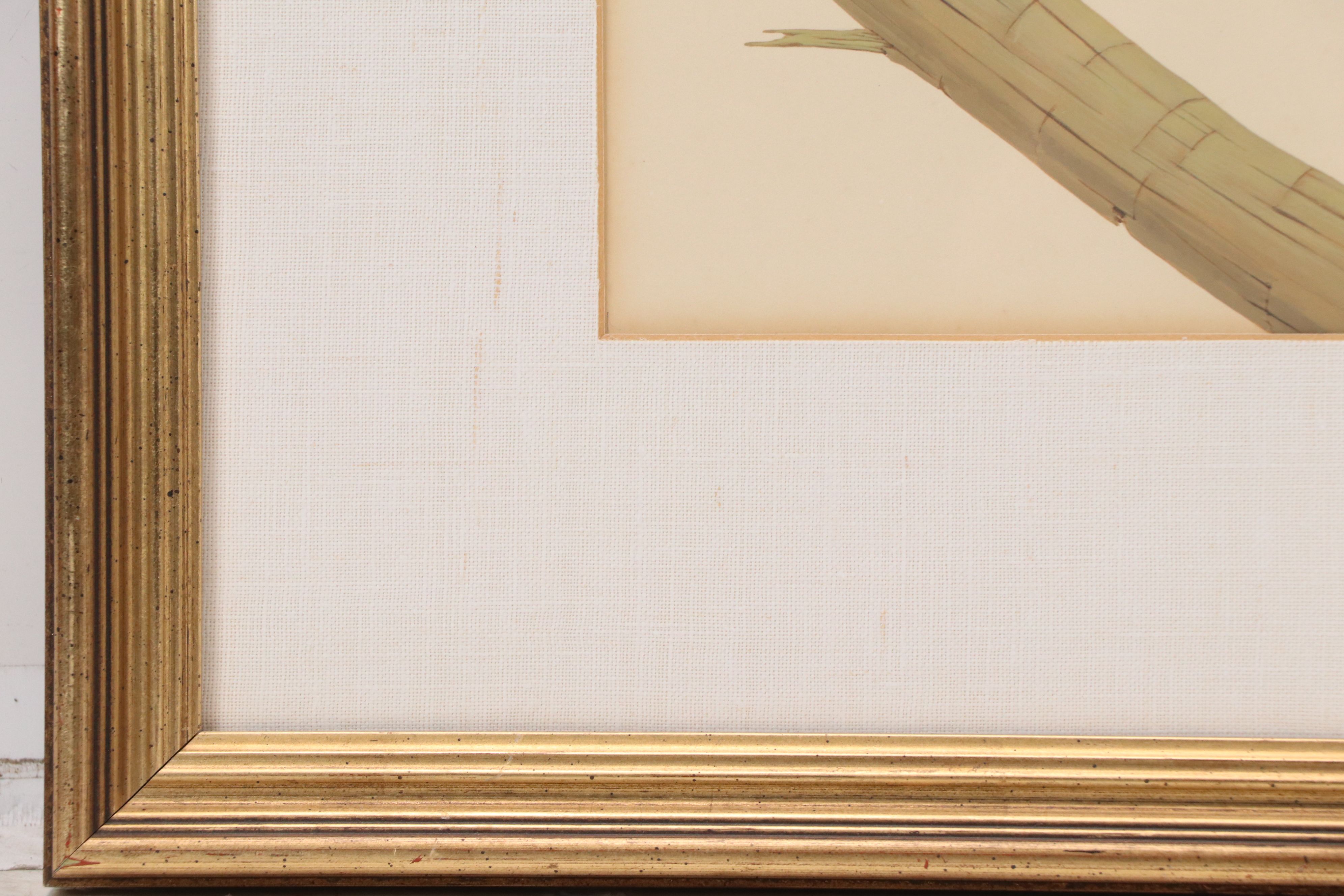 Lucien Harris III Gouache Painting of Pileated Woodpeckers, 1982