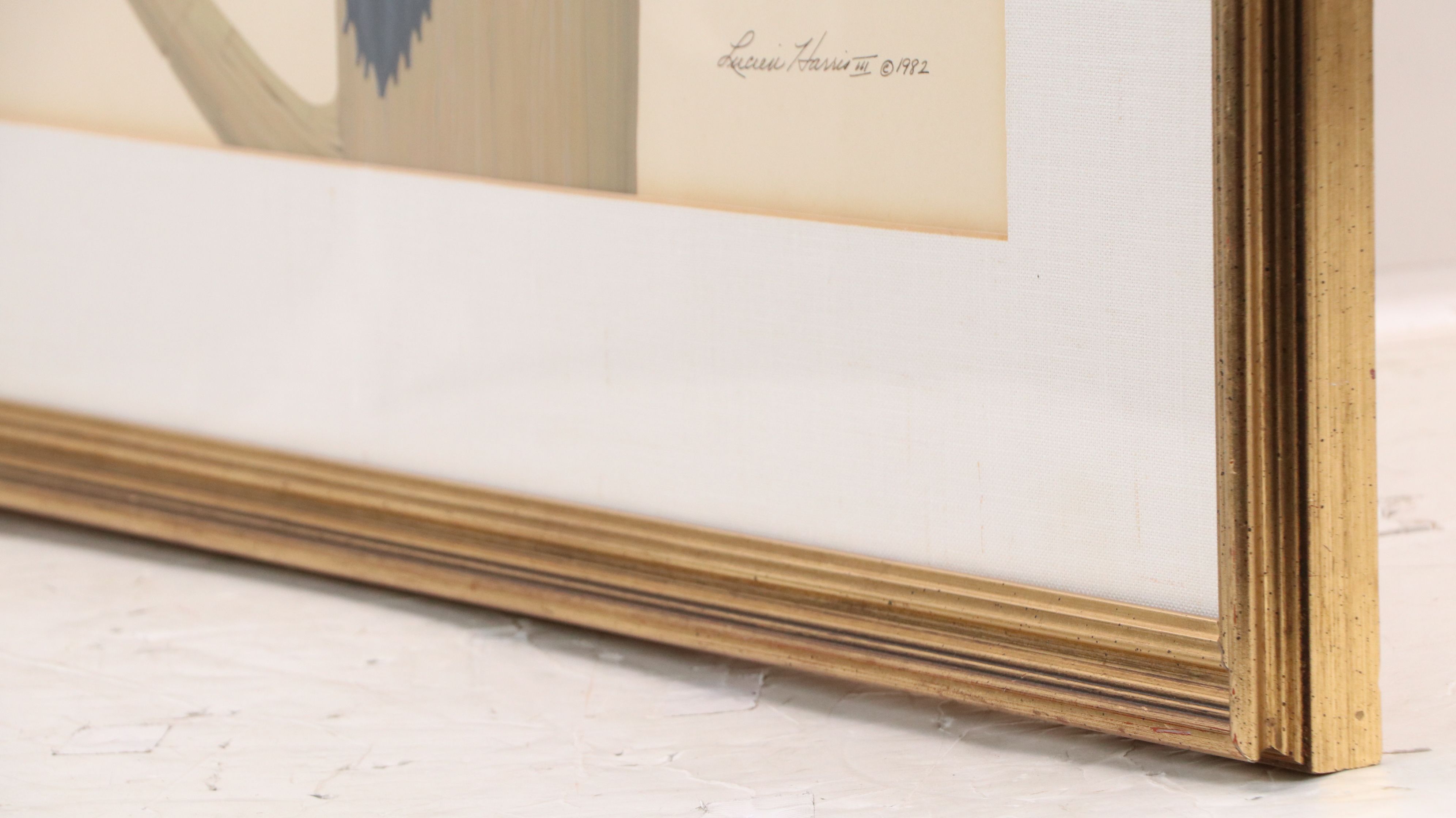 Lucien Harris III Gouache Painting of Pileated Woodpeckers, 1982