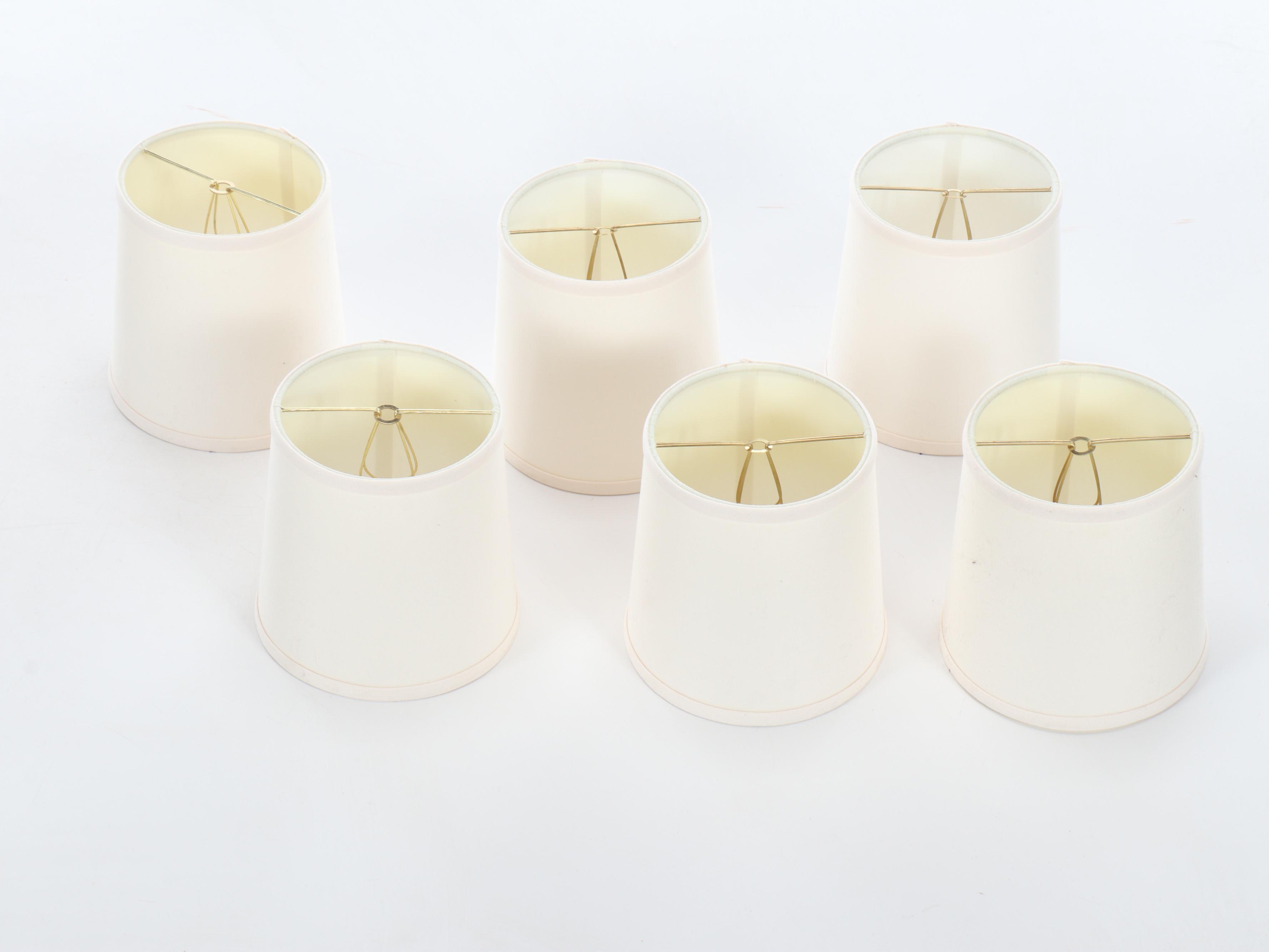 Niermann Weeks "Volute" Brass and Pewter Finish Chandelier, Clip-on Shades