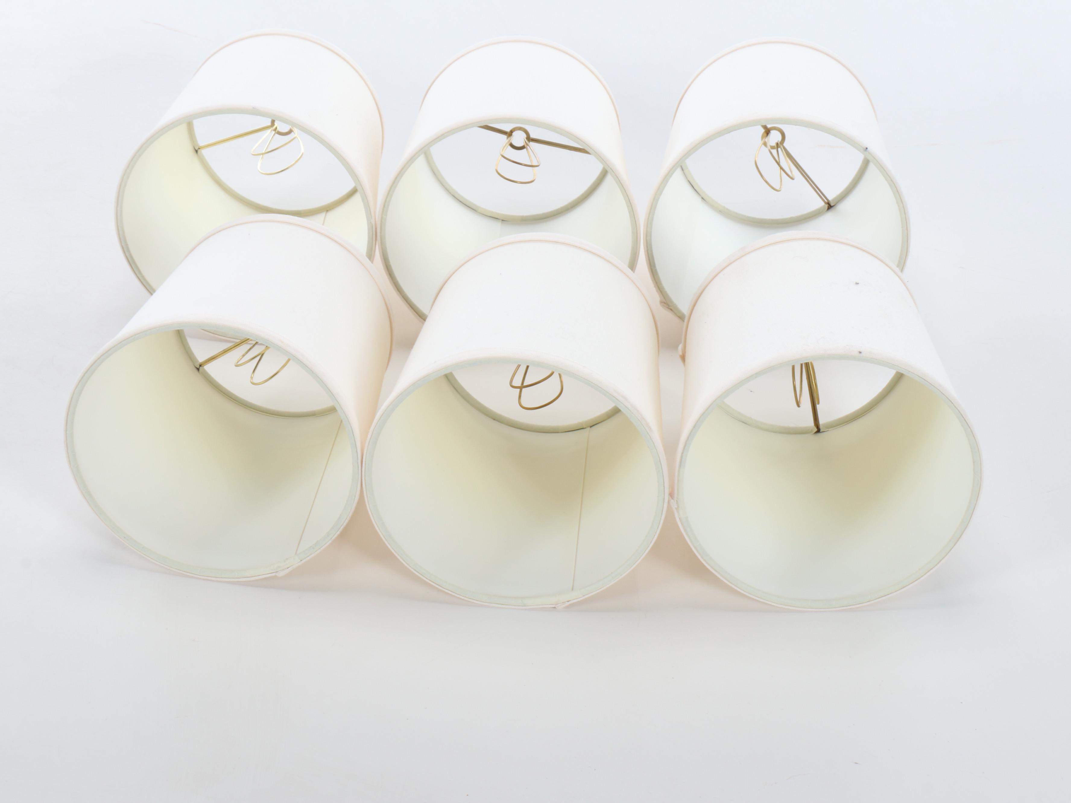 Niermann Weeks "Volute" Brass and Pewter Finish Chandelier, Clip-on Shades