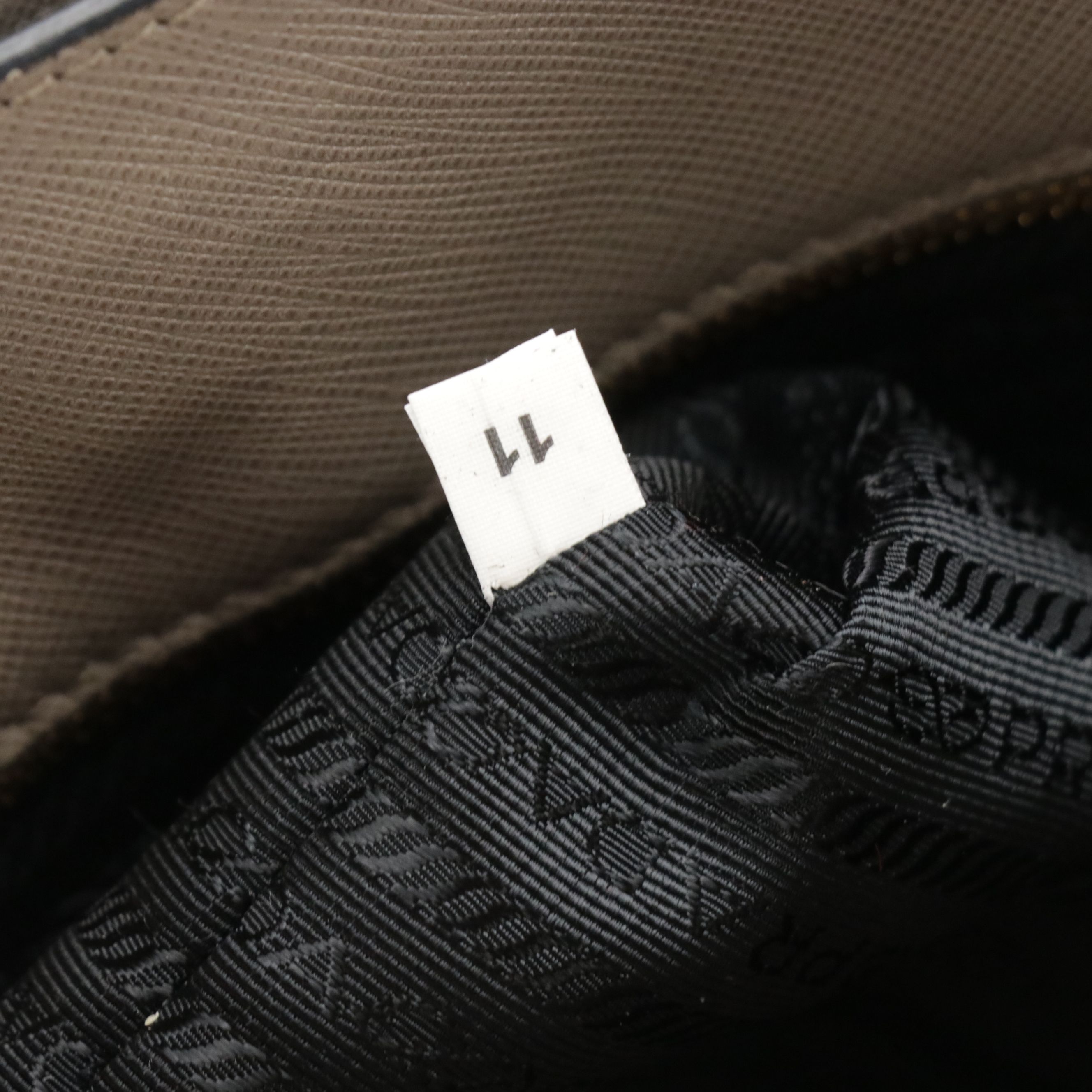 Prada Triple Pocket Saffiano Tote in Beige Leather