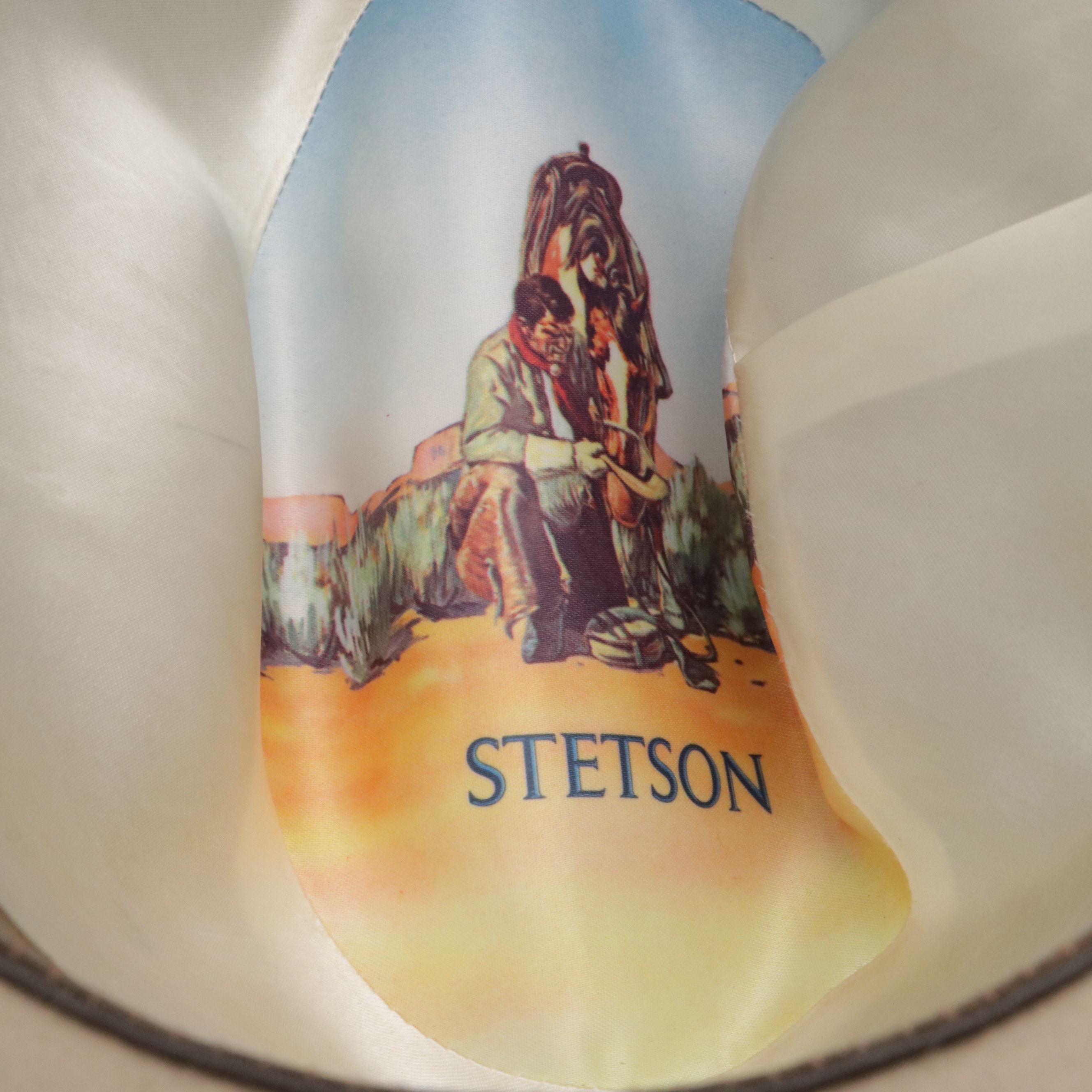 Stetson Cattleman Western Hat in Fur Felt with Feather Hatband and Box