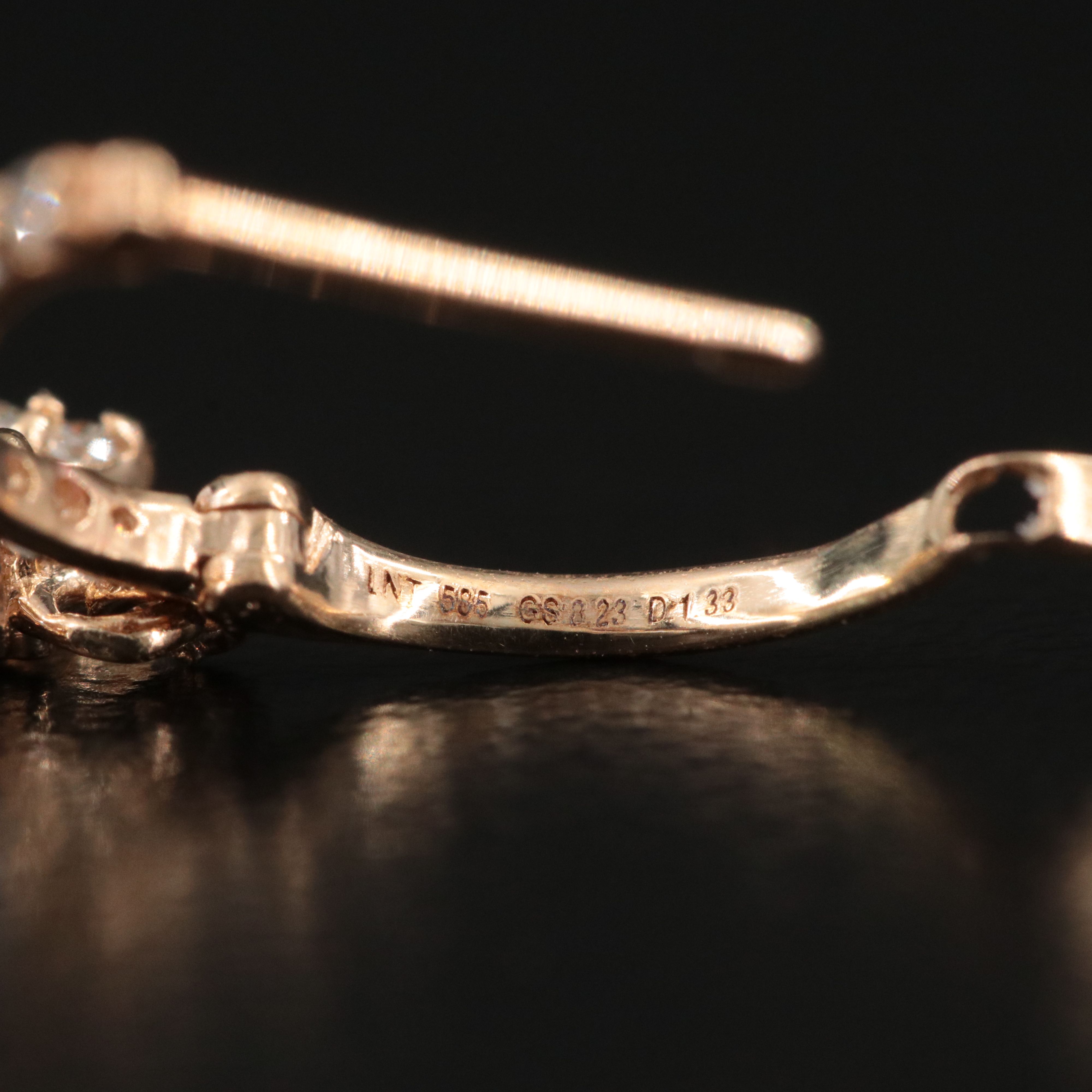 14K Tourmaline, Diamond and White Sapphire Earrings