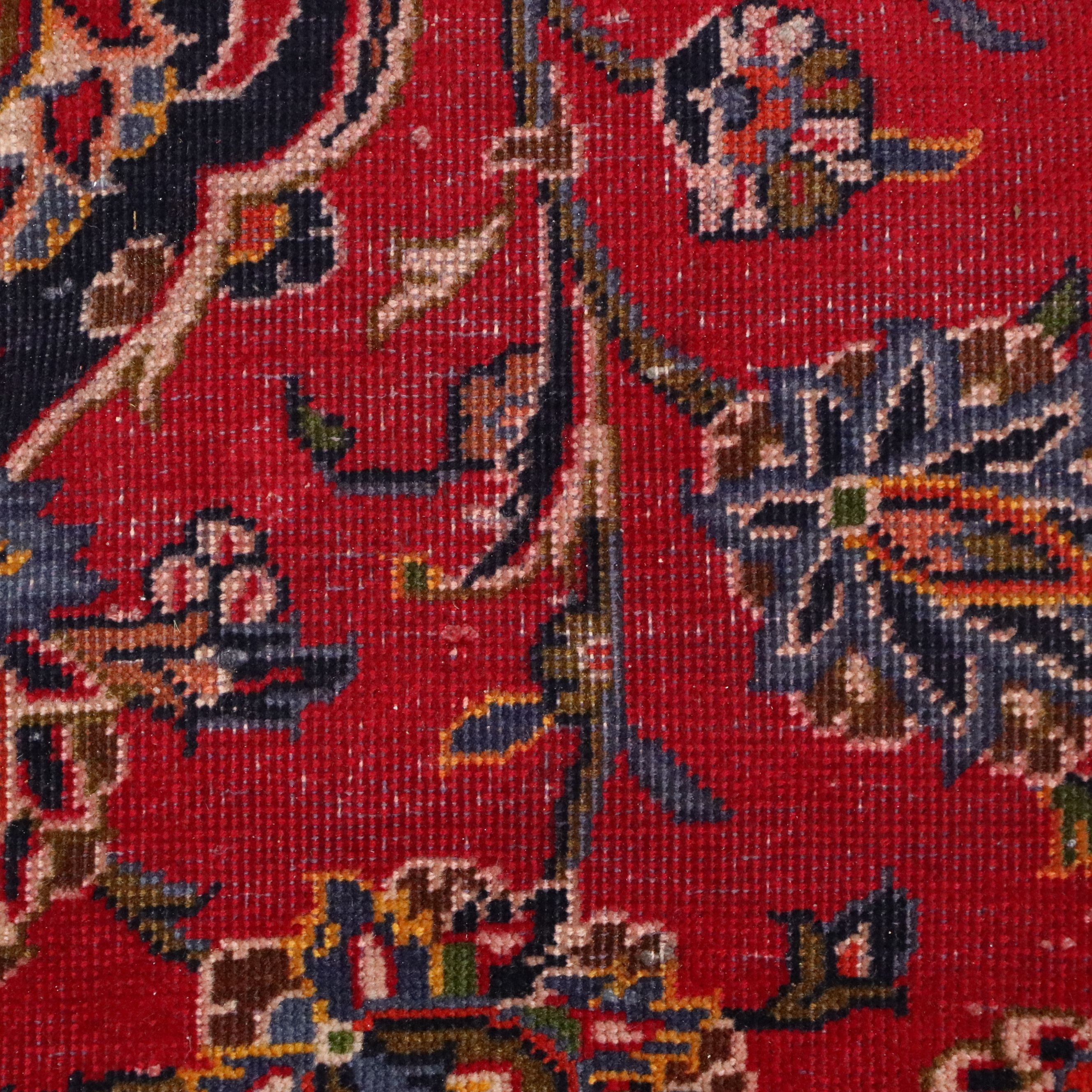 9'10 x 13'2 Hand-Knotted Persian Kashan Room-Sized Rug