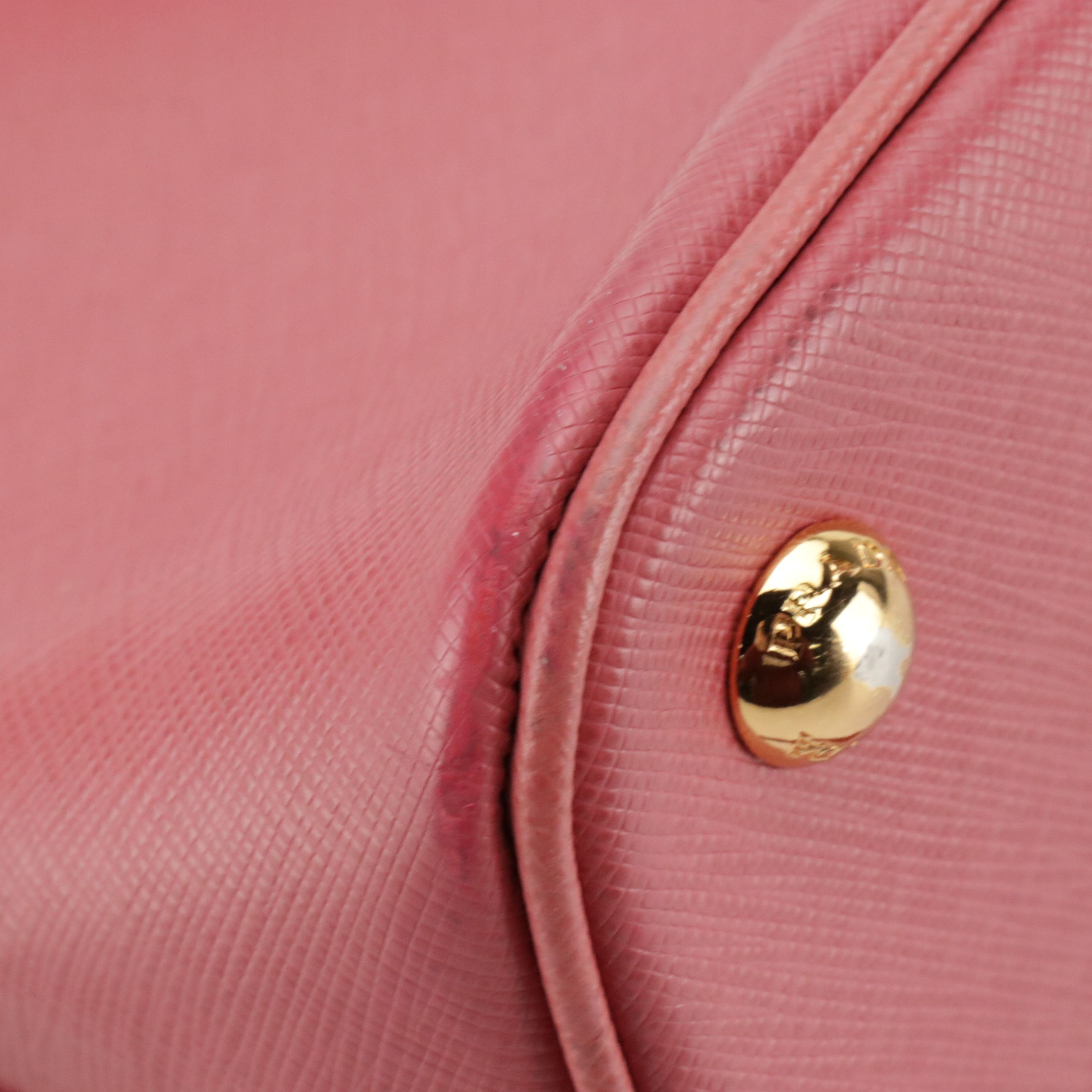 Prada Domed Two-Way Tote in Watermelon Pink Saffiano Leather