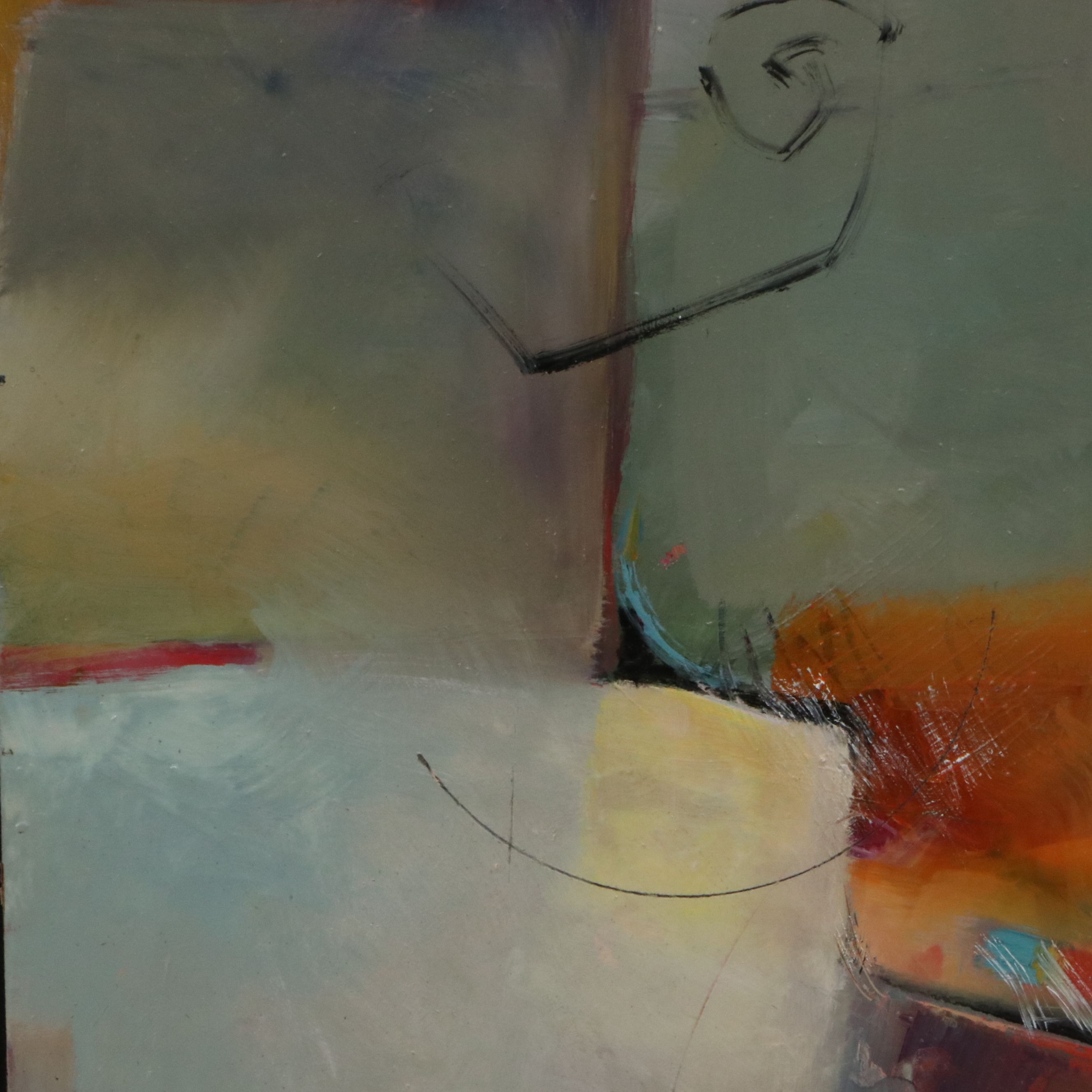 Betty Neubauer Abstract Acrylic Painting, Late 20th Century