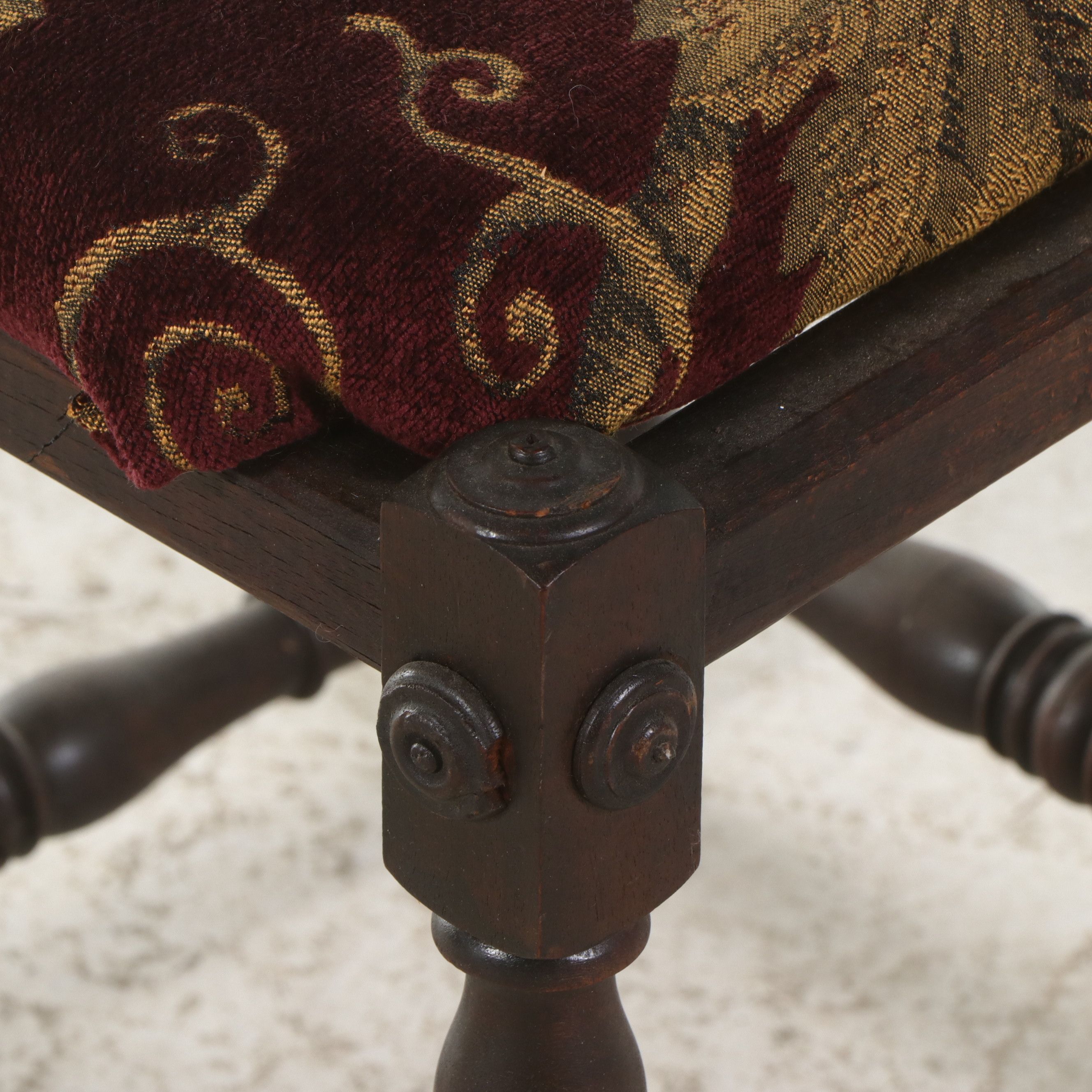 Pair of Spanish Colonial Revival Carved Oak Hall Chairs