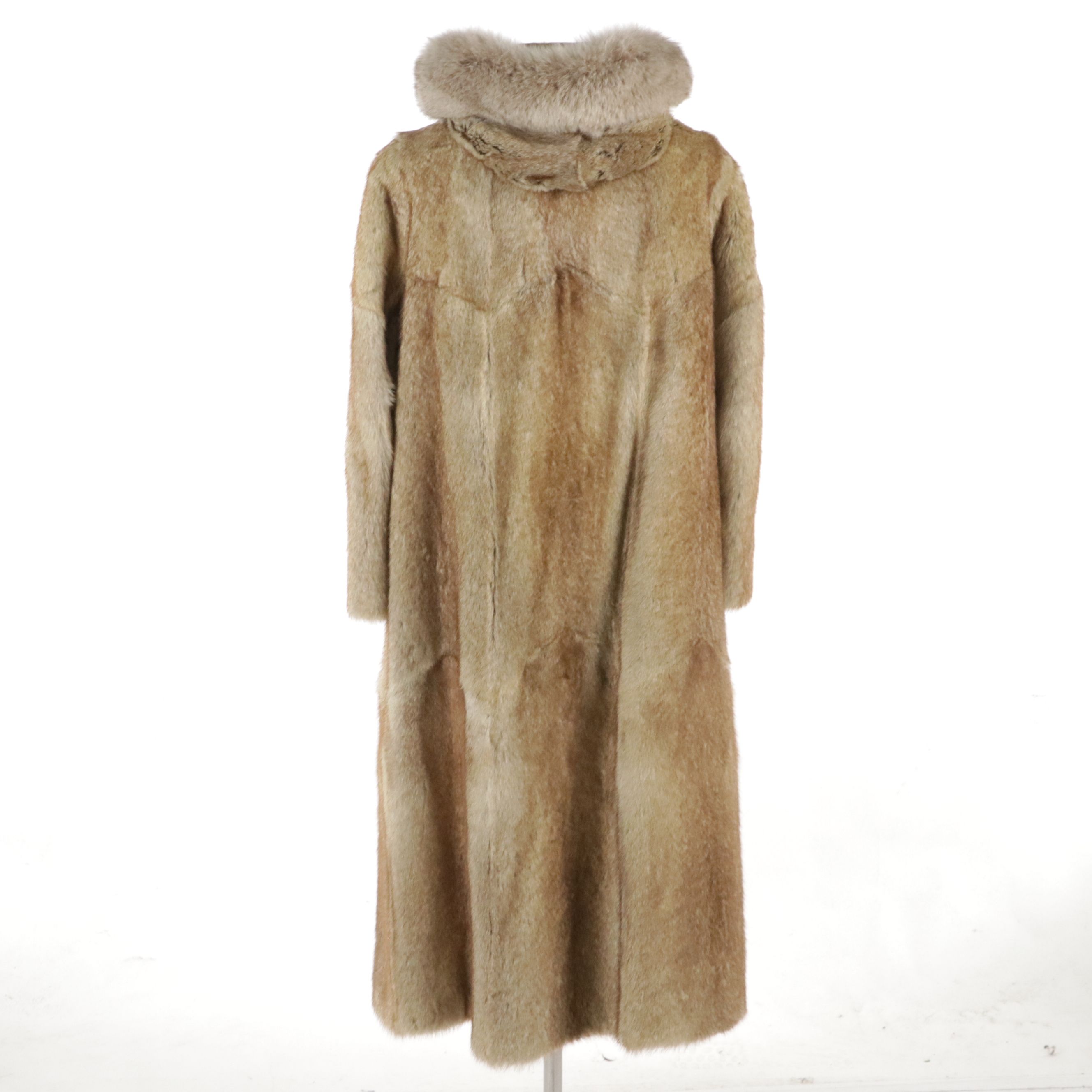 Alpine Marmot Fur Hooded Coat