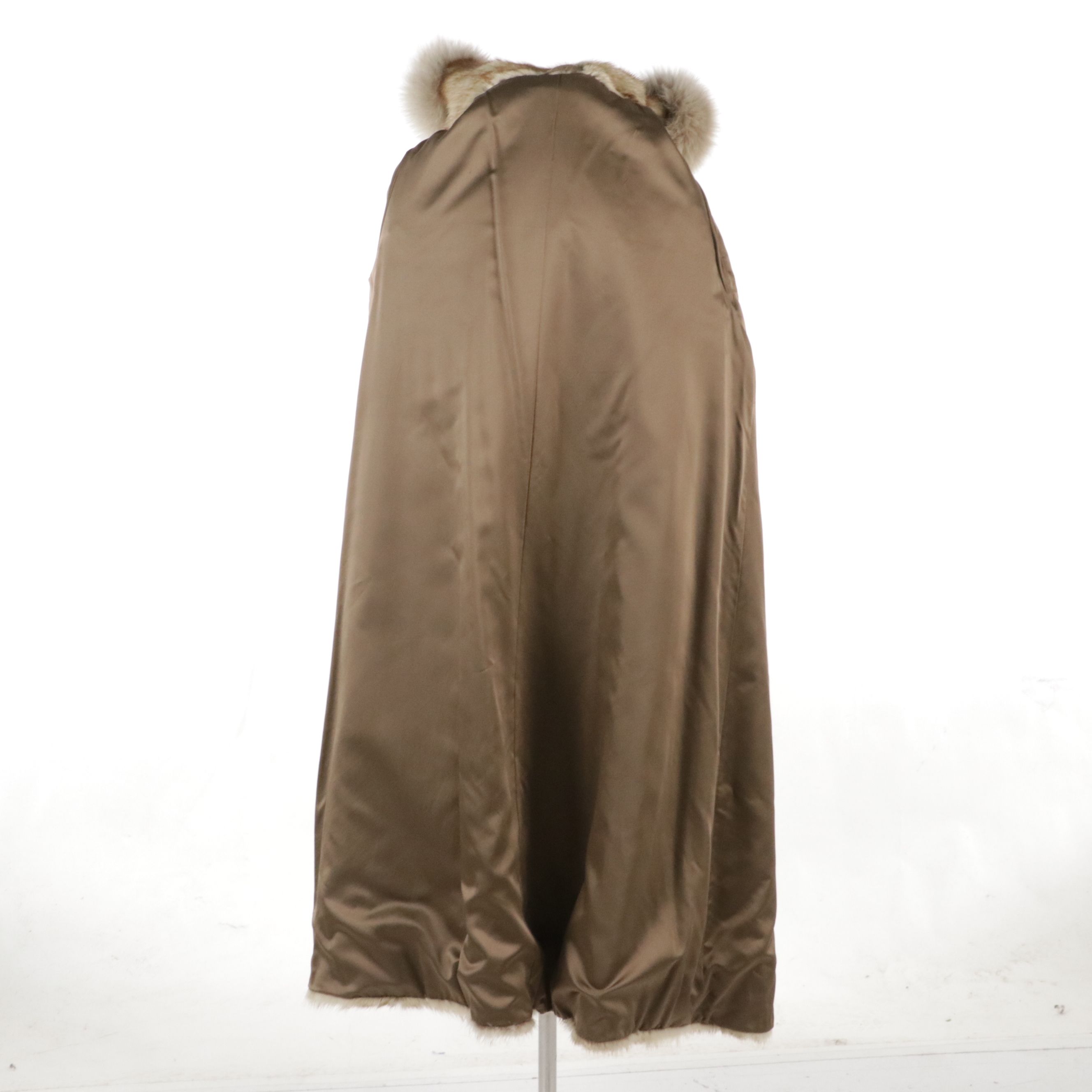 Alpine Marmot Fur Hooded Coat